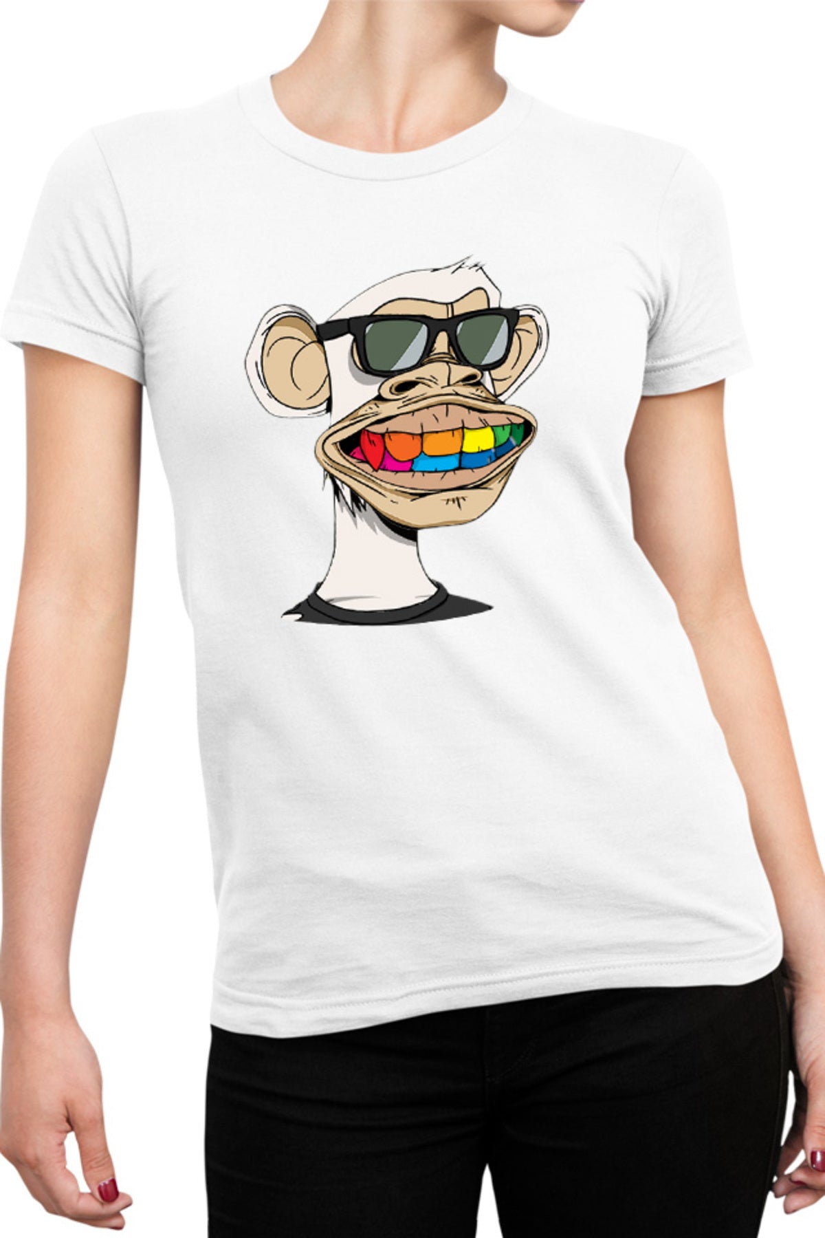 Tricou dama NFT Monkey Sell Online Art Colors Humanoid