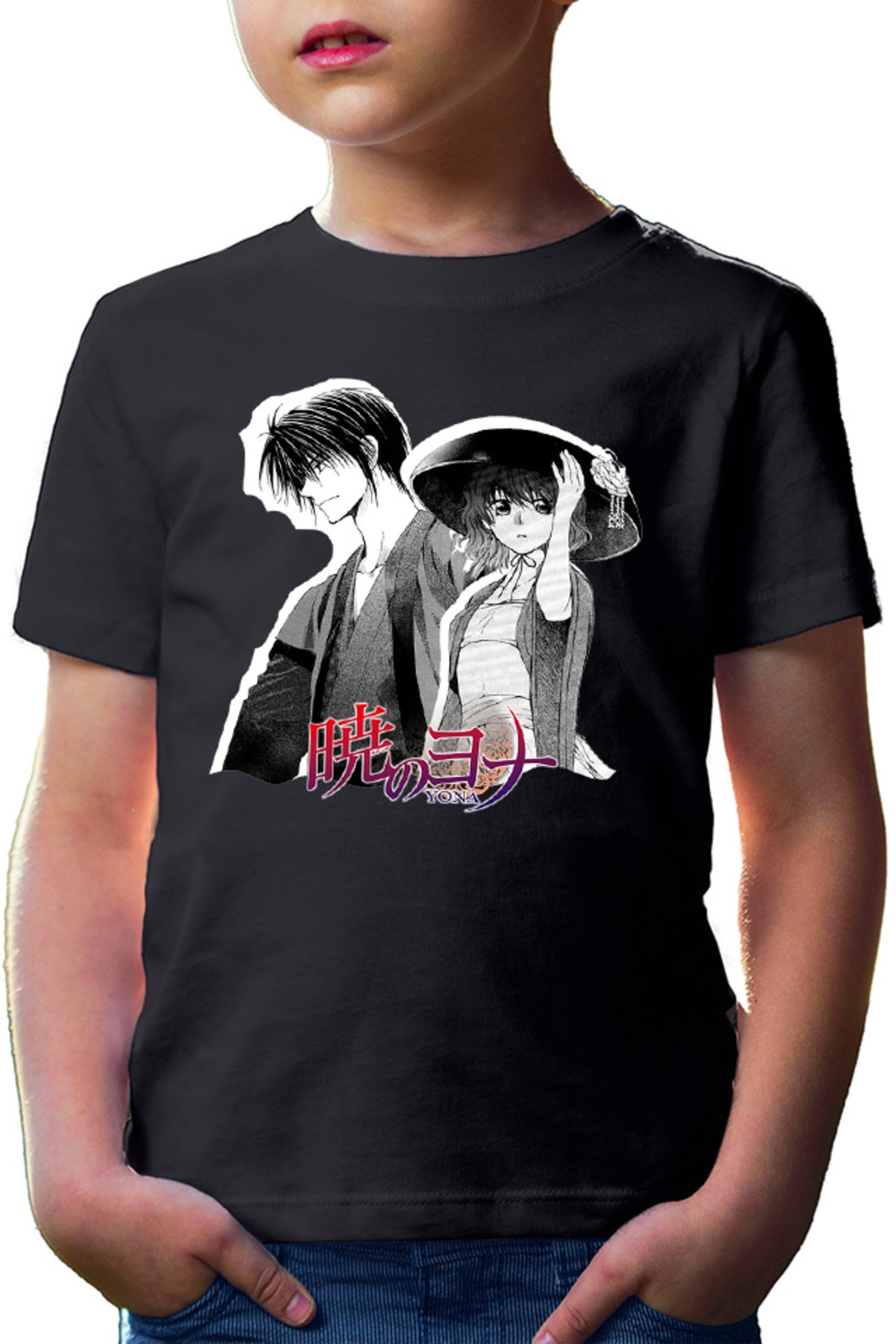 Tricou copii Yona of the Dawn Couple Manga Yukata Hat Monochrome