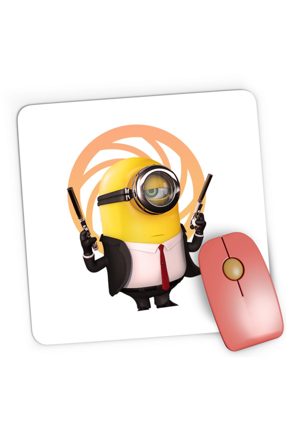 Mousepad Gaming James Bond Minions Funny Animation, 21x19 cm