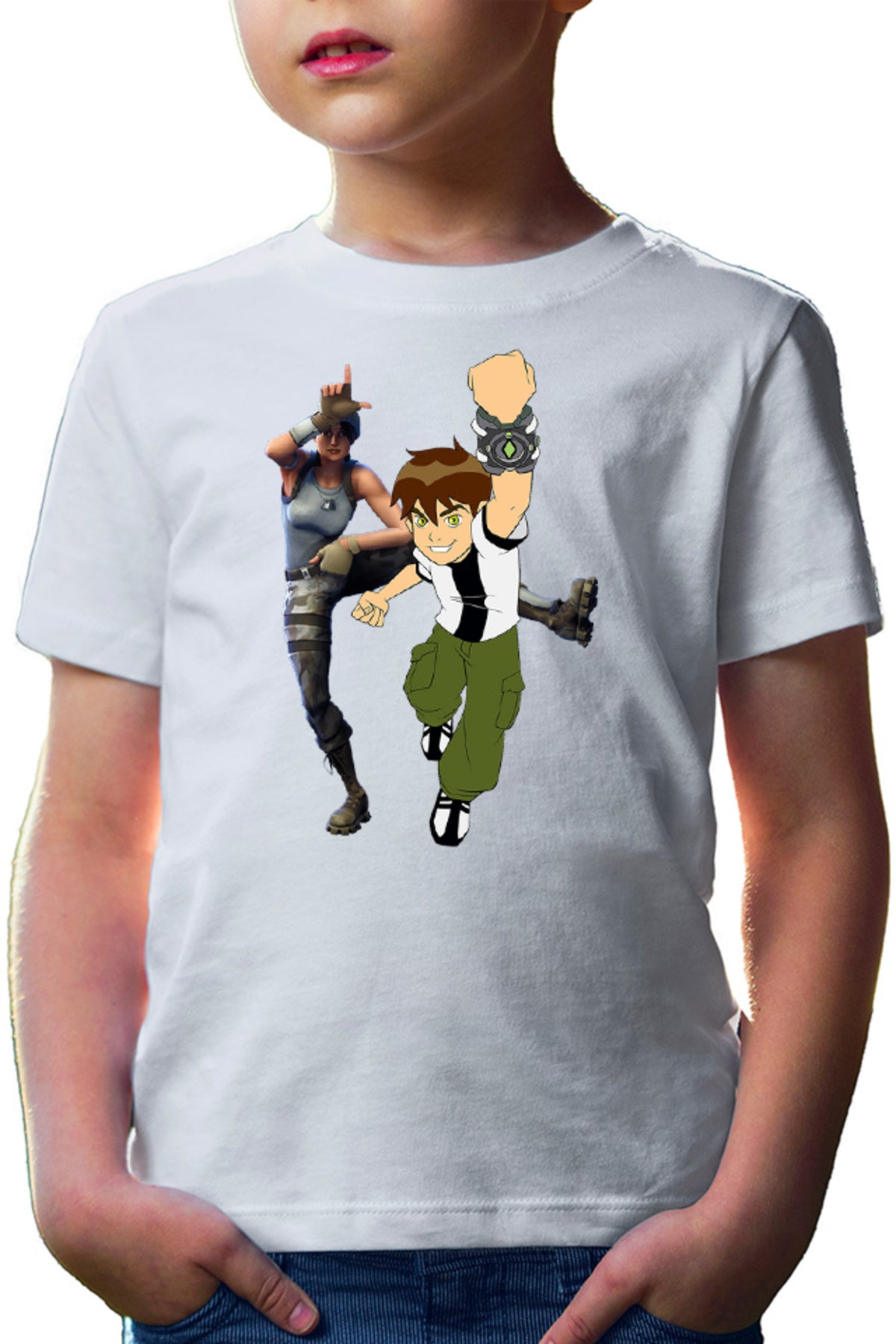 Tricou copii Ben10 Jump Comics Fortnite Game Children Dance Fun