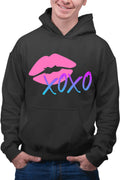 Hanorac barbati XOXO Logo Kiss Lips Lipstick Gradient Neon