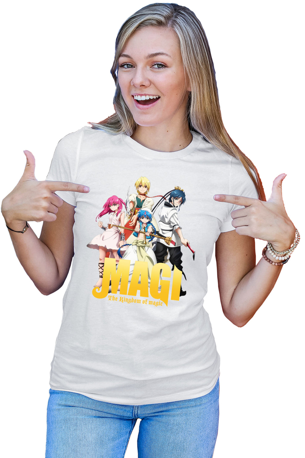 Tricou dama Magi The Labyrinth of Magic Protagonists Group Poster Pose