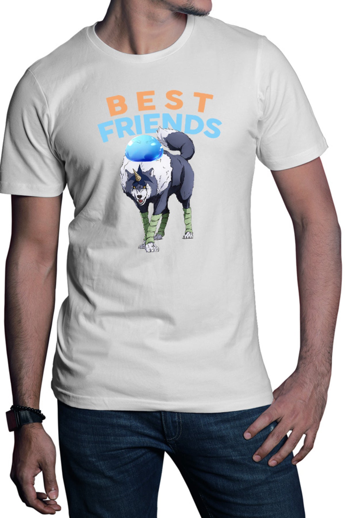 Tricou barbati TenSura Slime Isekai Ranga Rinmuru Friends Dog