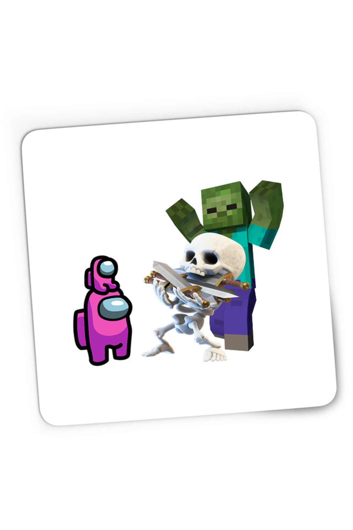 Mousepad Gaming Clash Royale Minecraft Scared Skeleton Event Among Us Crew, 21x19 cm