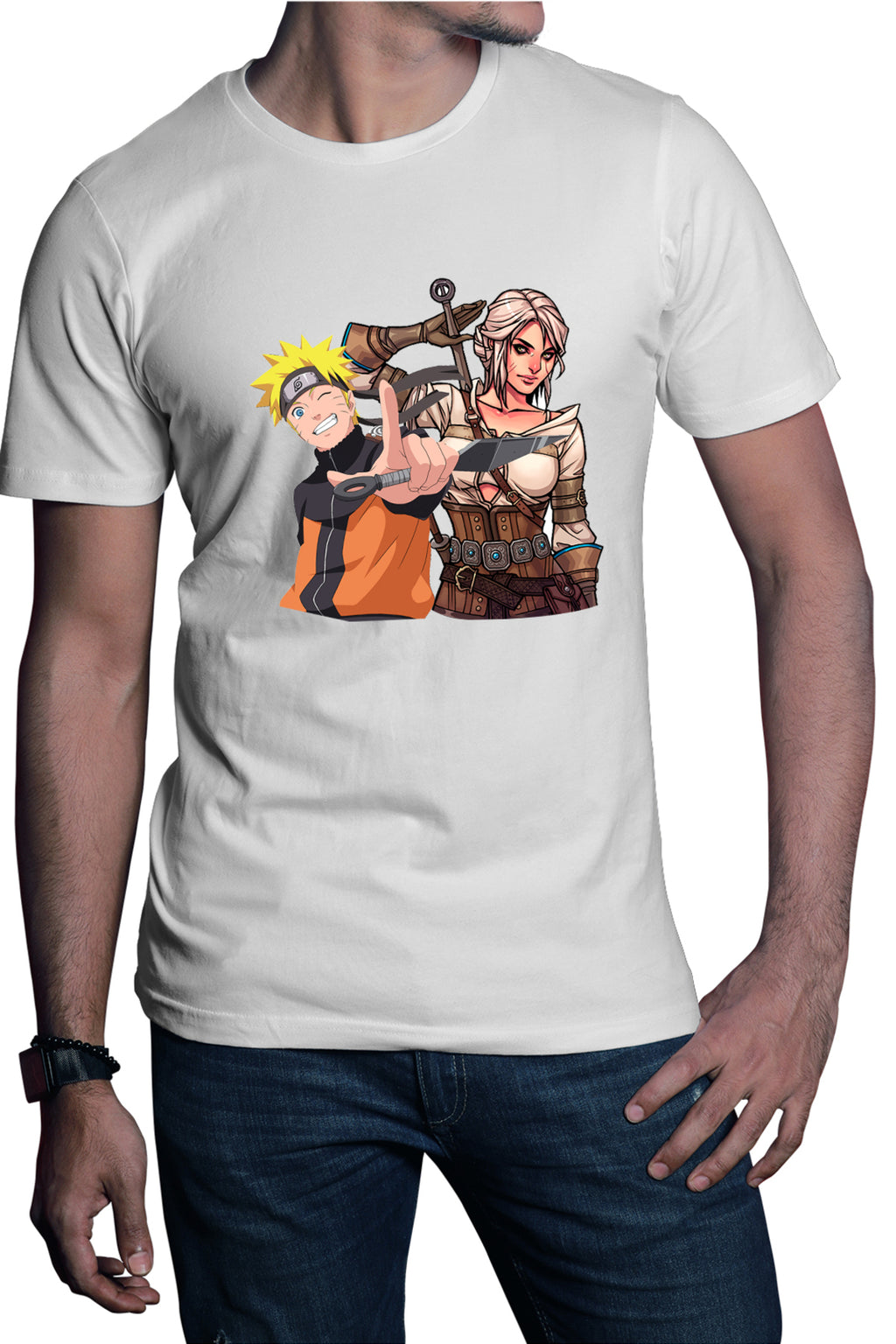 Tricou barbati The Witcher Ciri Naruto Shippuden Anime Desene