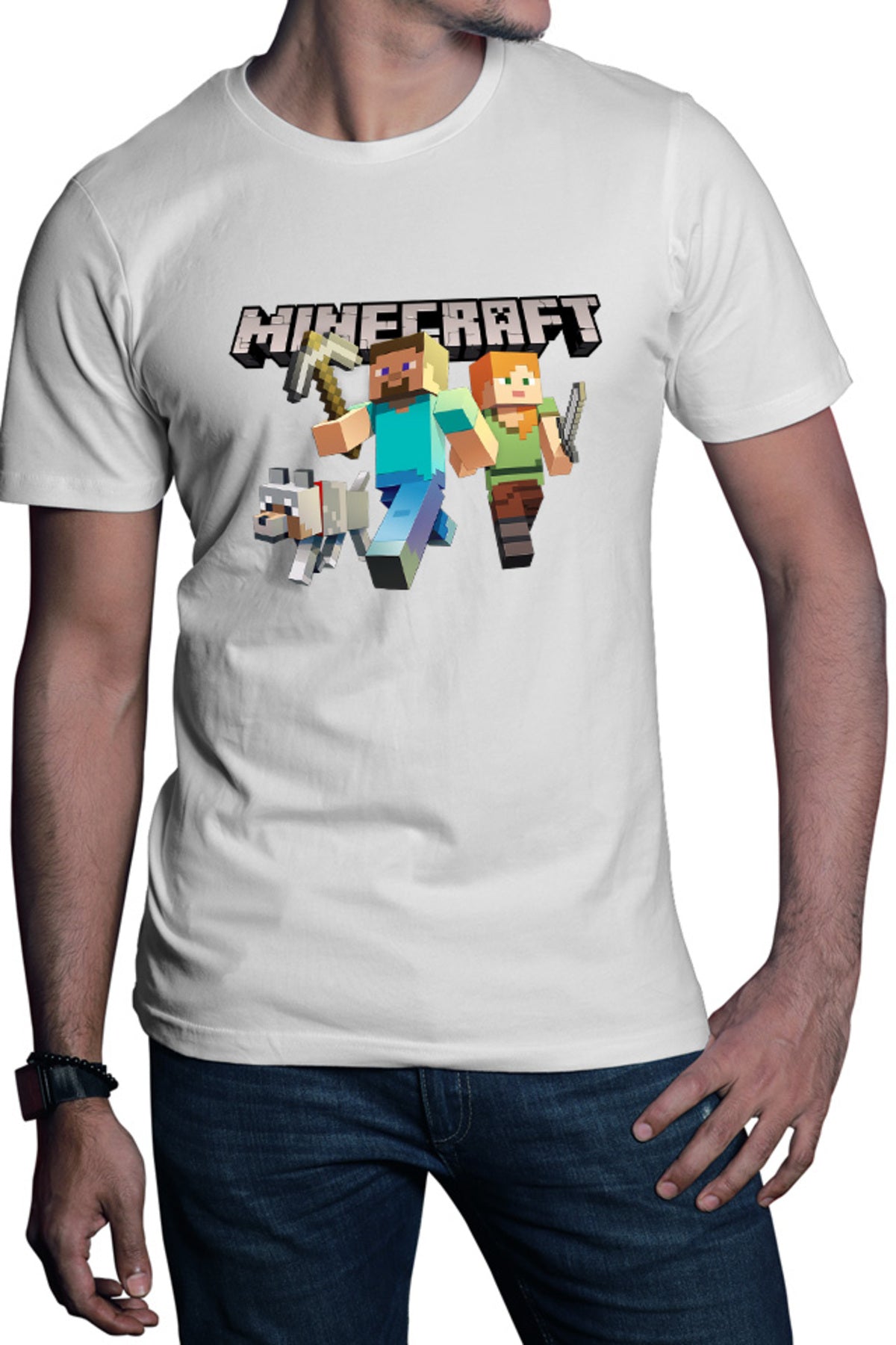 Tricou barbati Minecraft Go Mining Gold Power Red Stone Farm