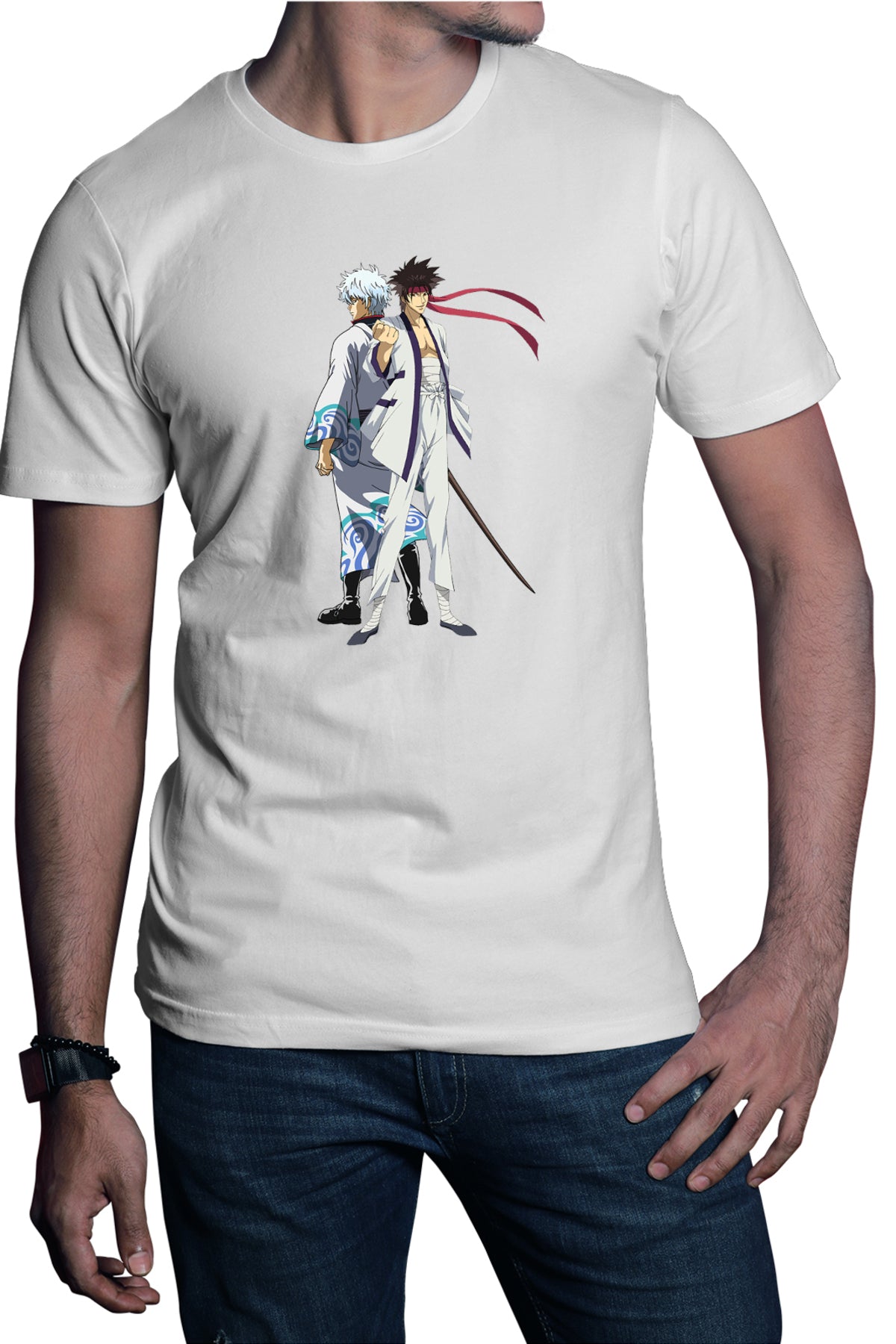 Tricou barbati Rurouni Kenshin Sanosuke Gintoki Samurai