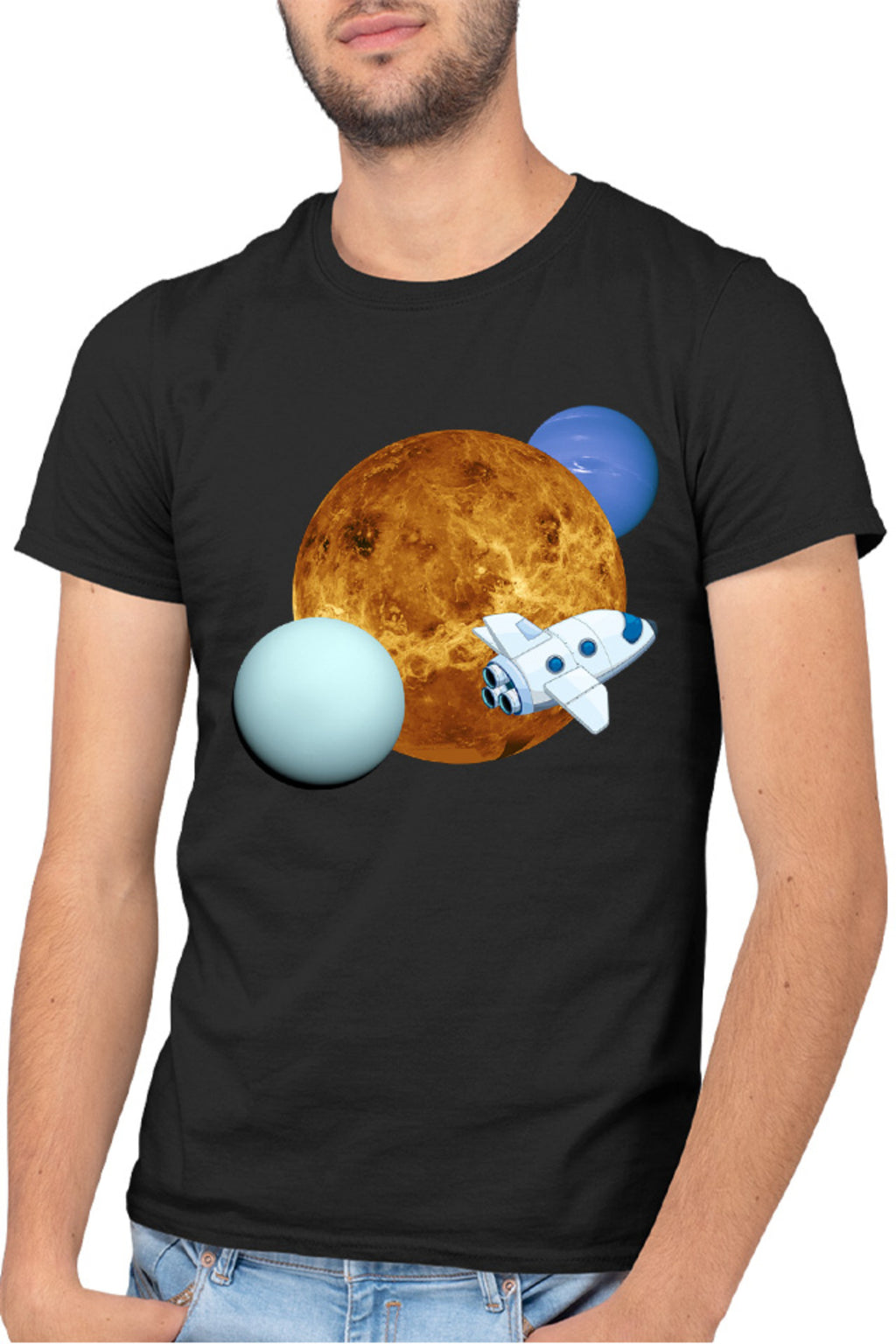 Tricou barbati NASA Neptune Sun Space Rocket