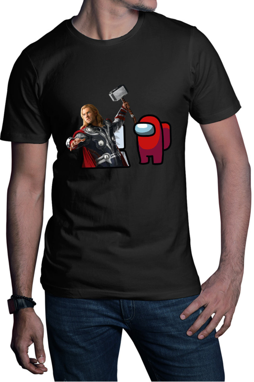 Tricou barbati Thor Among Us Suspicious Vent Hammer Gameplay Puzzle
