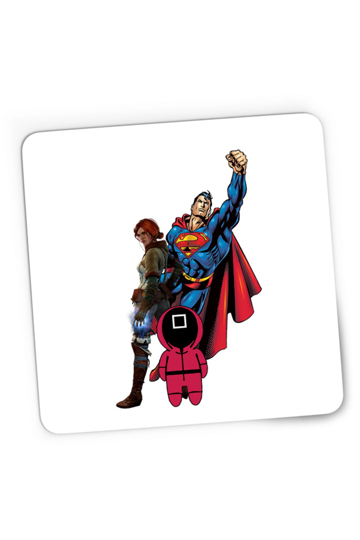 Mousepad Gaming Squid Game Superman Witcher Triss Superpowers, 21x19 cm