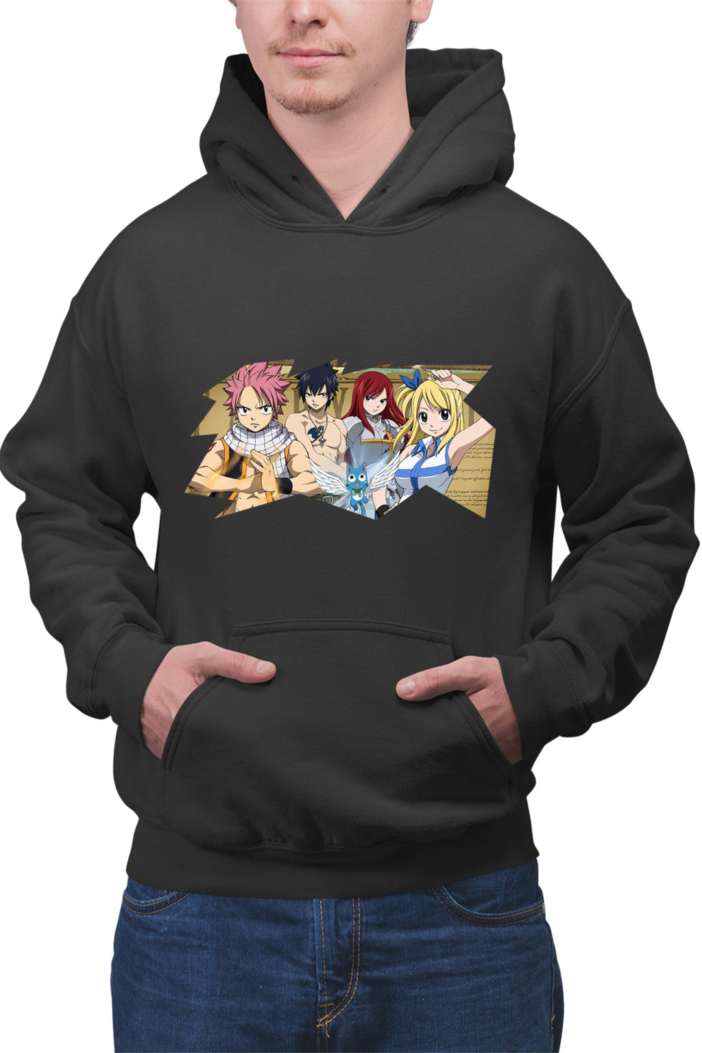 Hanorac barbati Fairy Tail Best Friends Funny Cat Anime