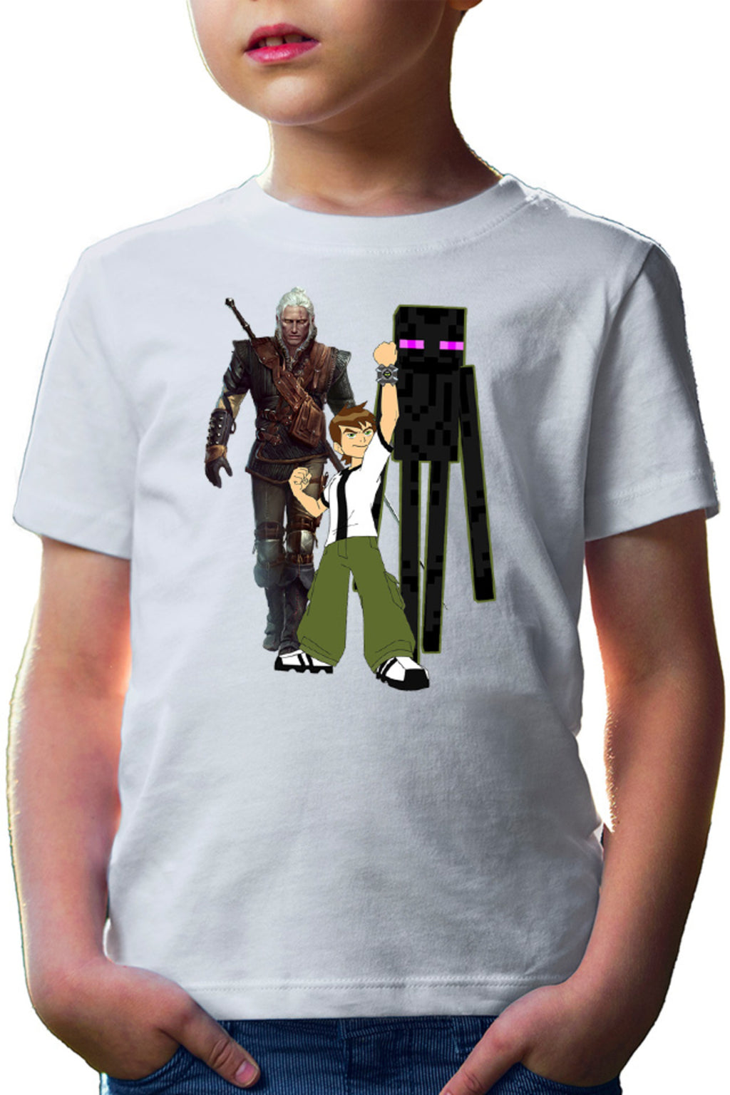 Tricou copii Ben 10 Watch Minecraft Enderman Witcher Gerald Sword