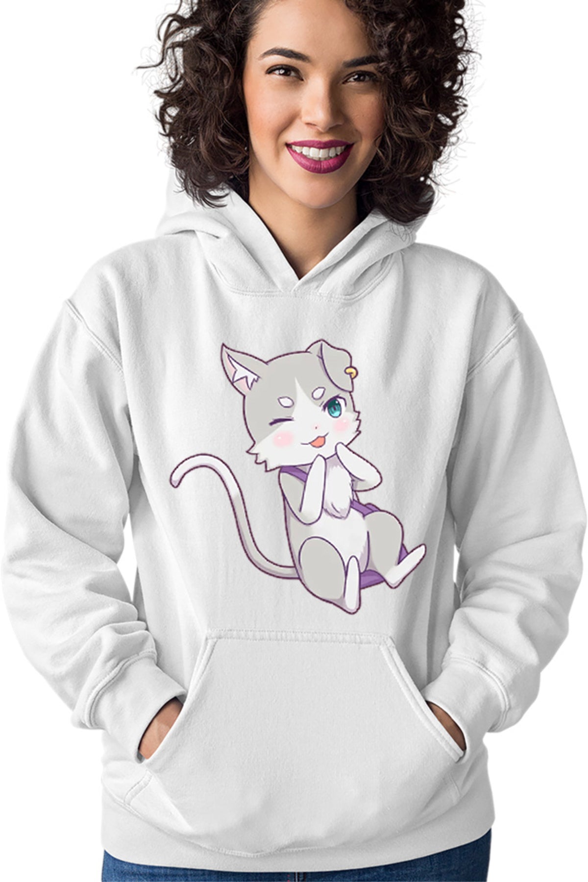Hanorac dama Re Zero Emilia's Cat Kawaii Magic Action Paranormal