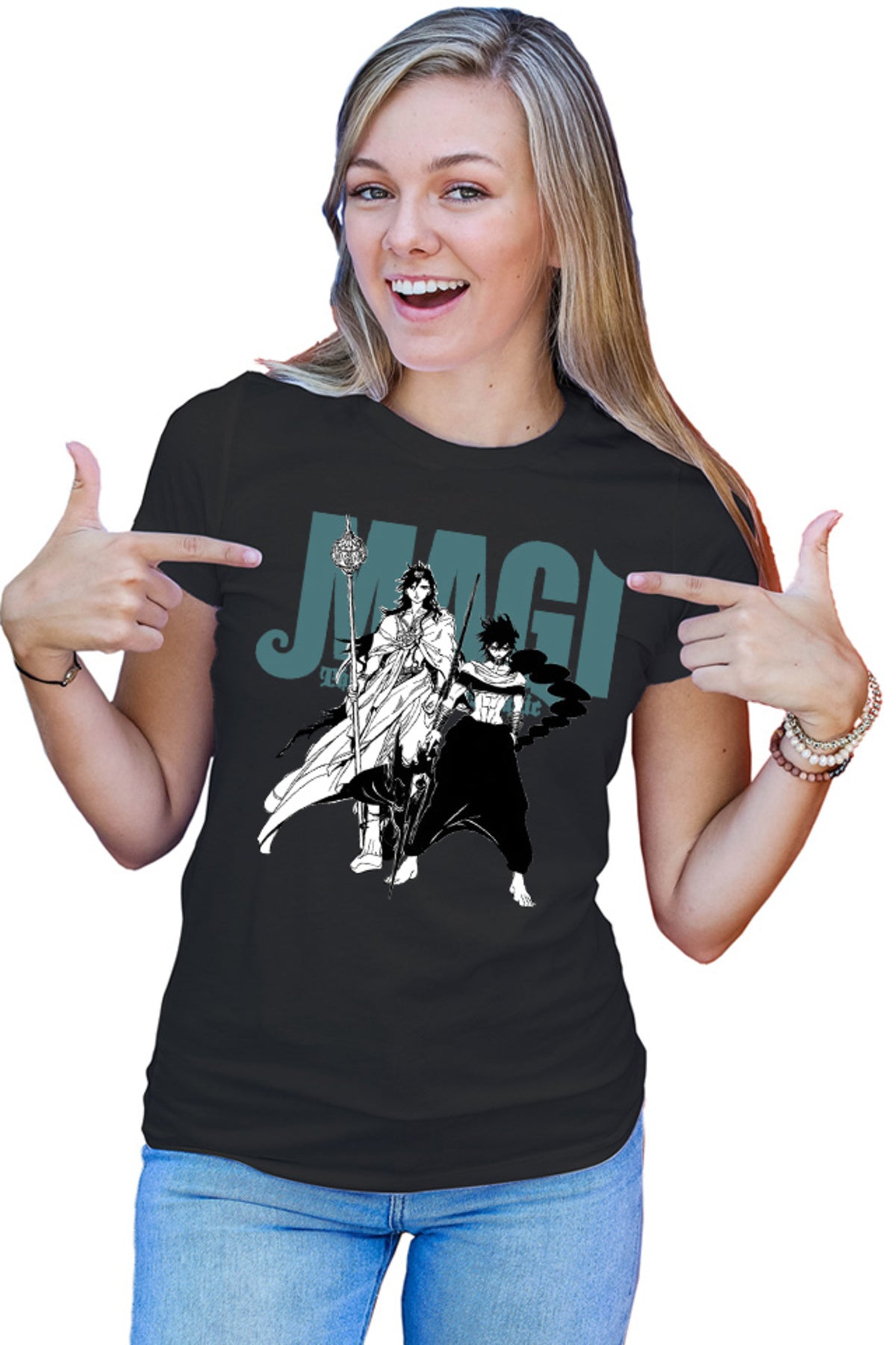 Tricou dama Magi The Labyrinth of Magic Group Photo Judar Sinbad Manga Style