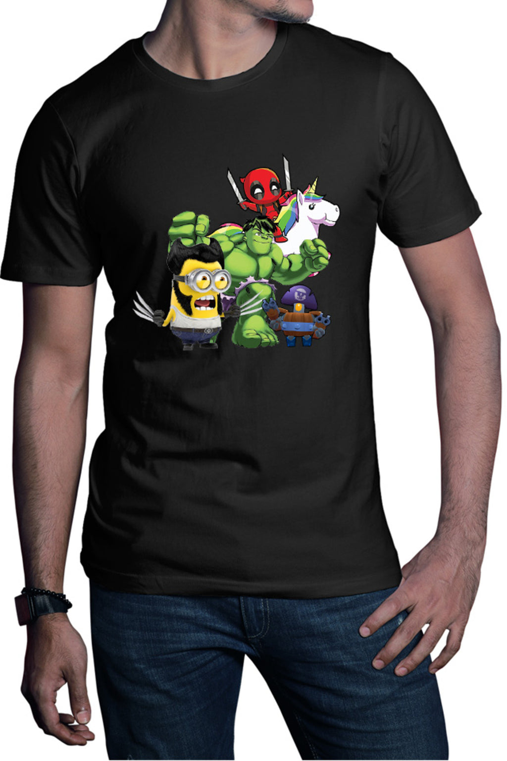 Tricou barbati Wolverine Minions Hulk Brawl Stars Deadpool