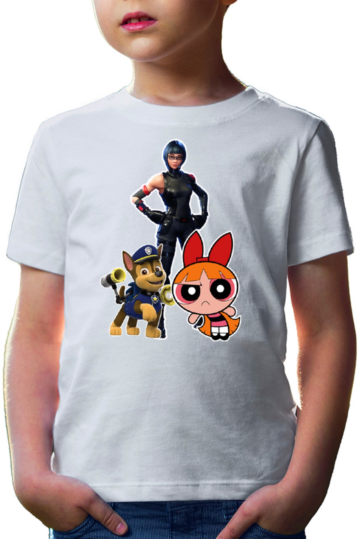 Tricou copii Fortnite Panter Cat Costume Skin Powerpuff Girls