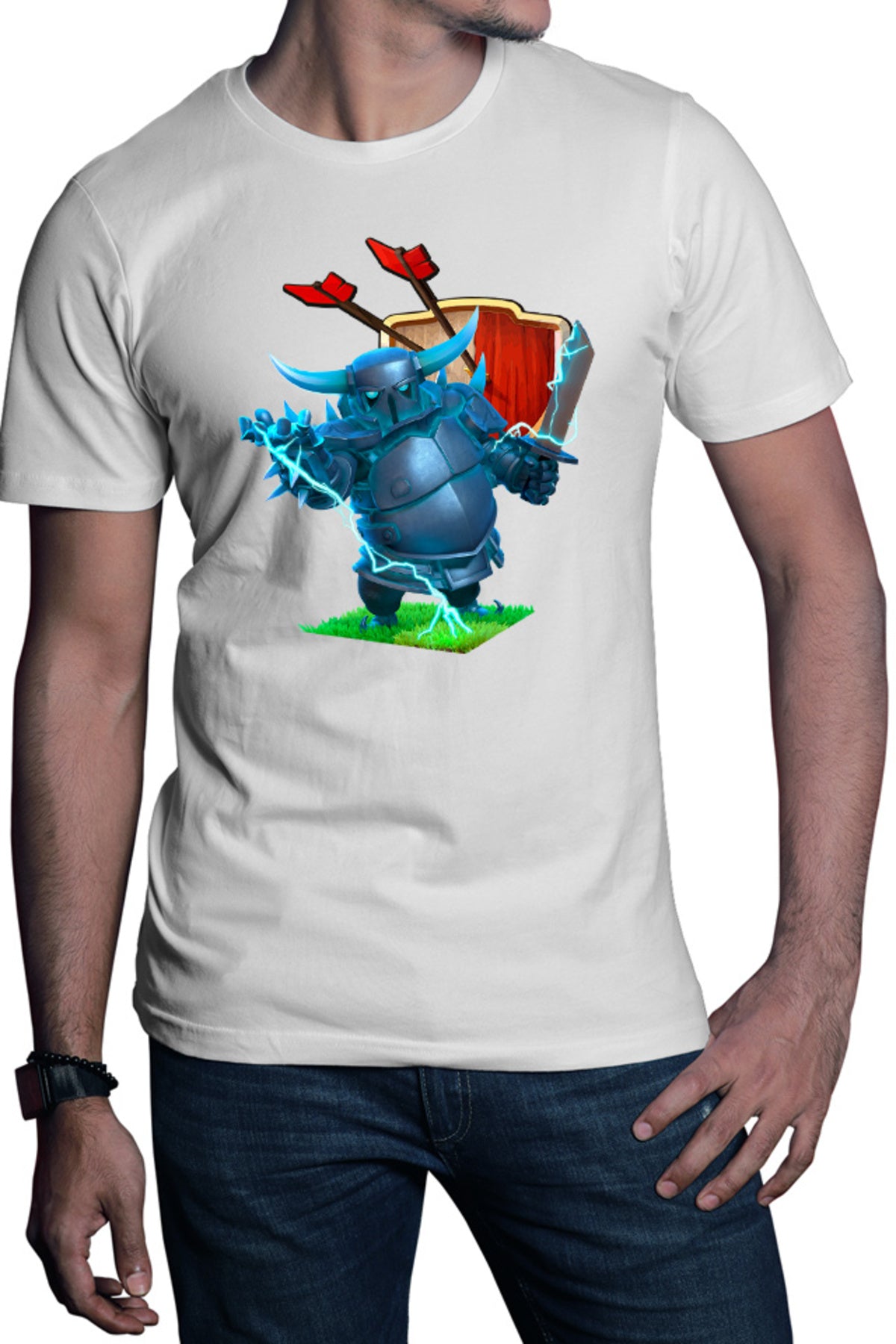Tricou barbati Clash of Clans Thunder Hero Mobile Strategy