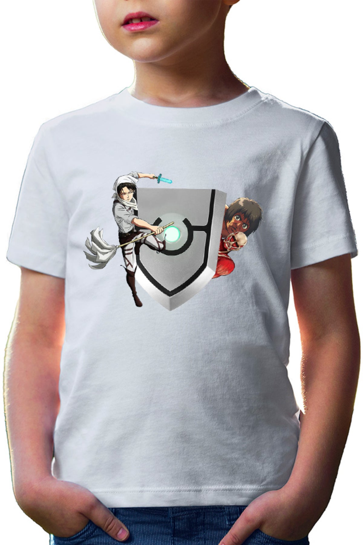 Tricou copii Rising of the Shield Hero Levi Attack on Titan Collosal Clean Naofumi
