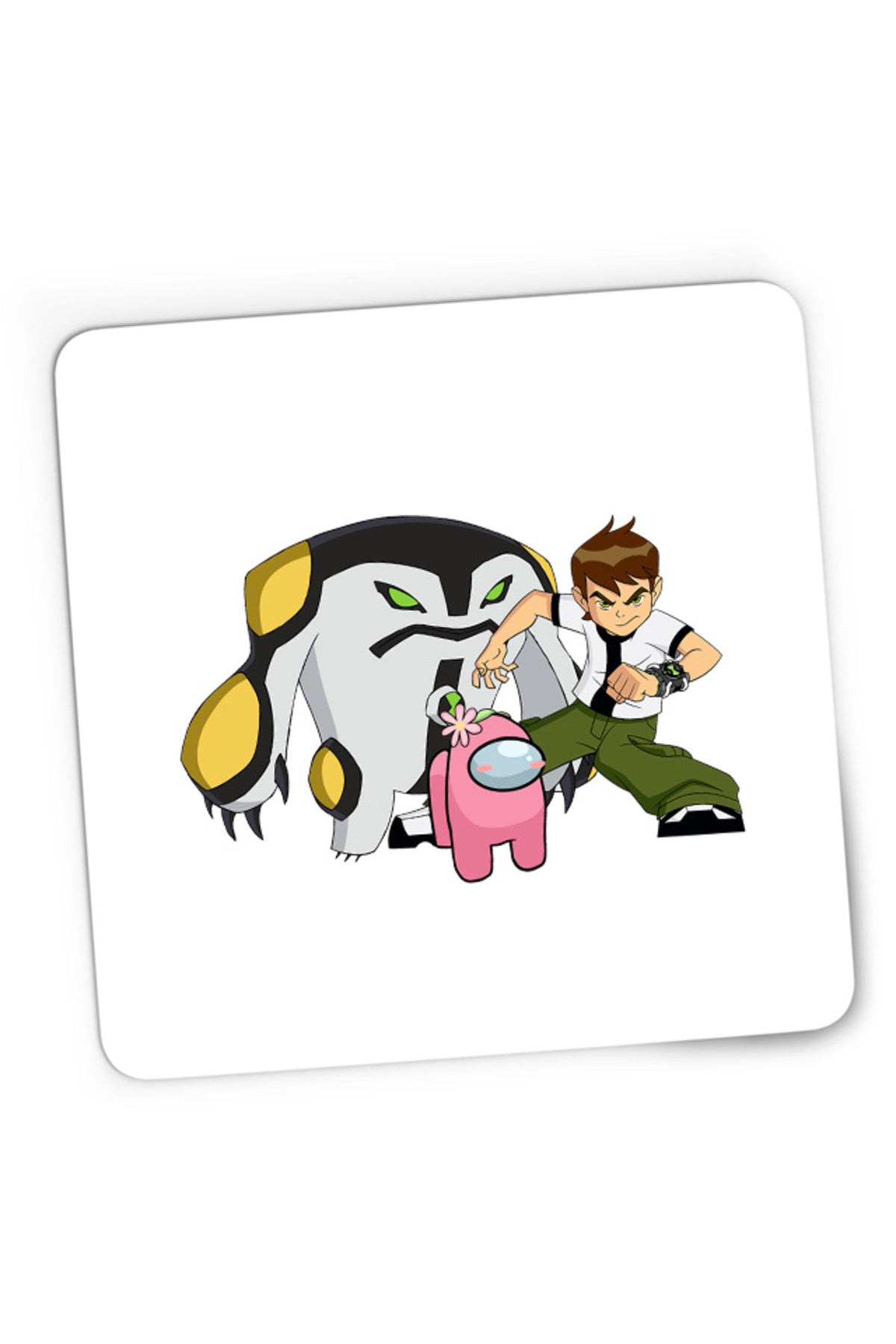 Mousepad Gaming Among Us Flower Cute Ben 10 Monster Transform Teen, 21x19 cm
