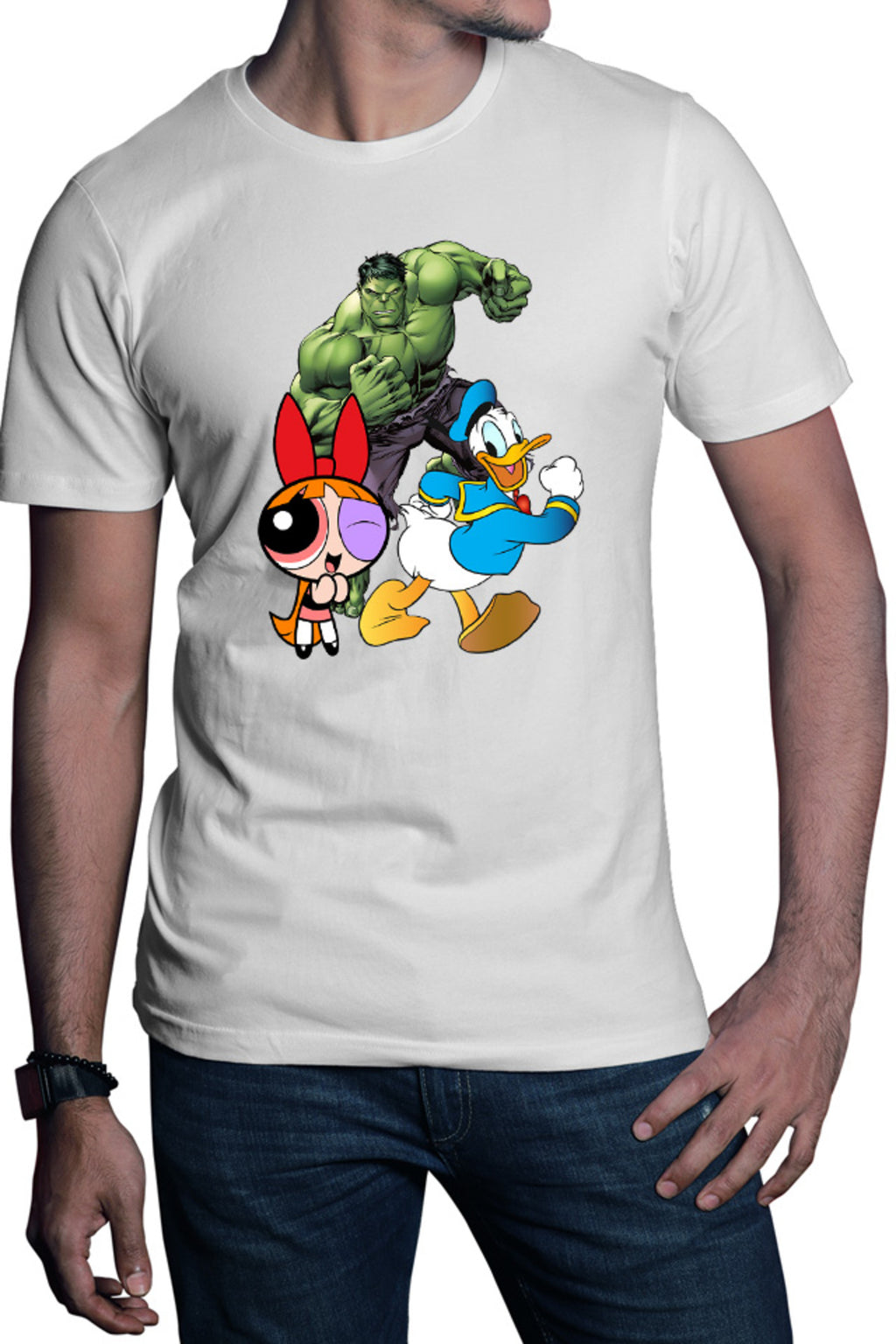 Tricou barbati Hulk Marvel Donald Duck Powerpuff Girls