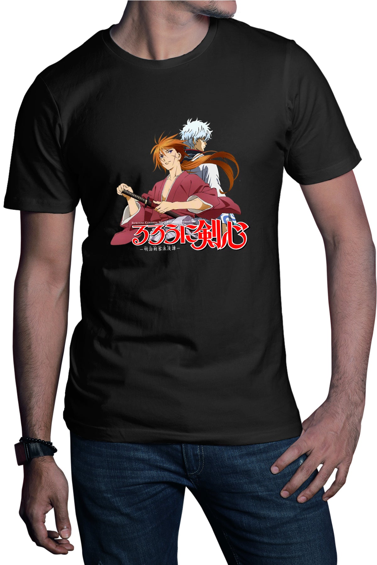 Tricou barbati Rurouni Kenshin Gintoki Kenshin Back