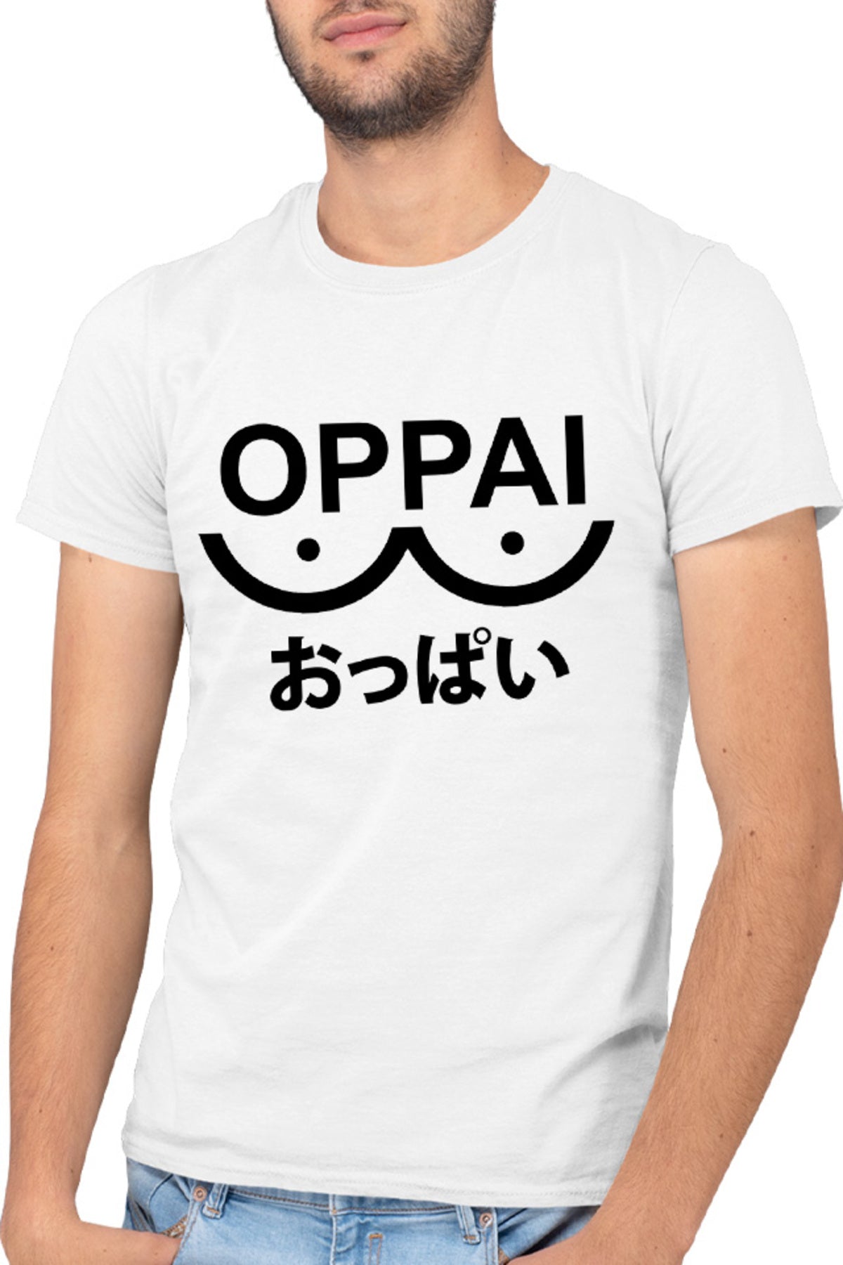 Tricou barbati One-Punch Man Oppai Saitama Meme Logo