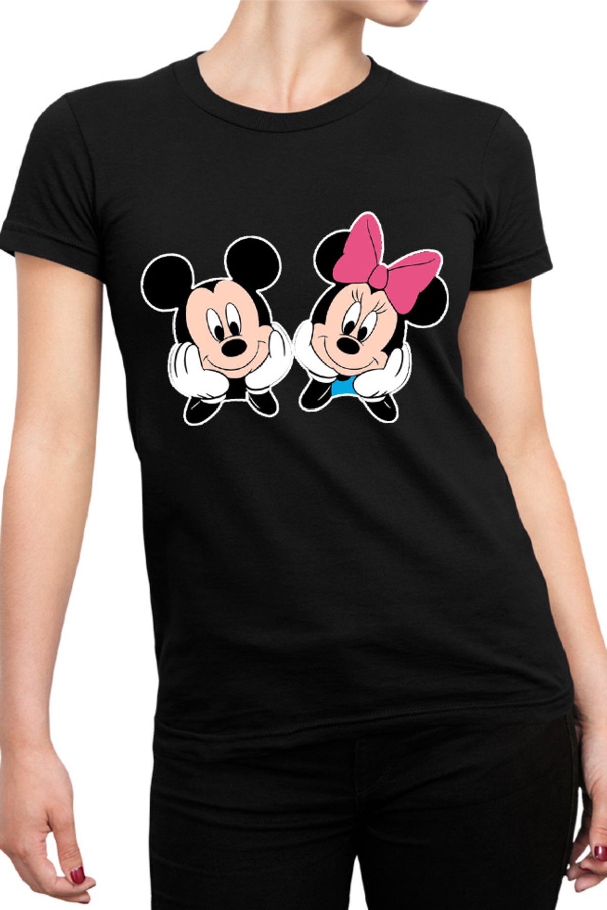 Tricou dama Mickey Mouse Minnie Couple Love Cute