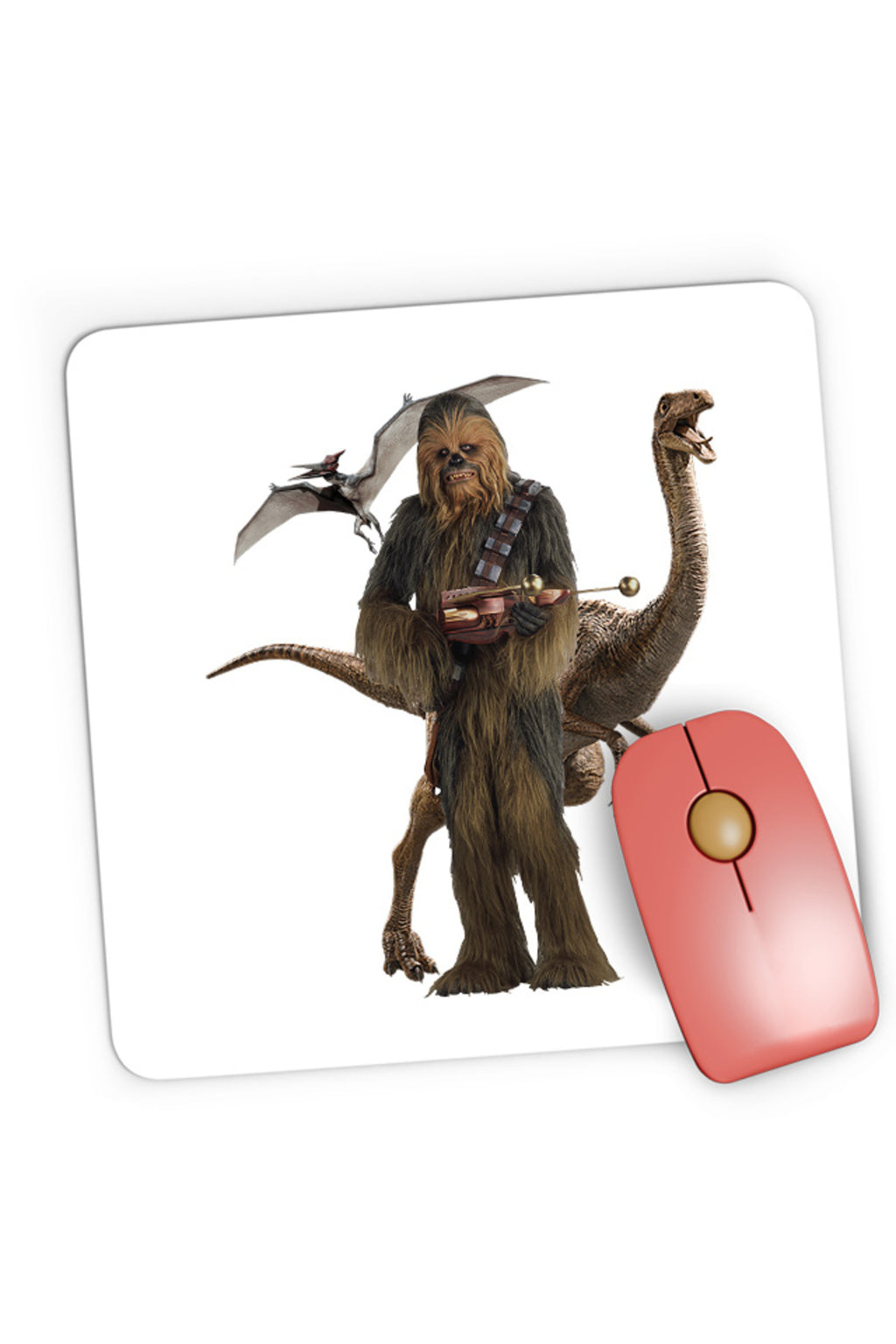 Mousepad Gaming Star Wars Chewbacca T-Rex Flying Dinossaur, 21x19 cm
