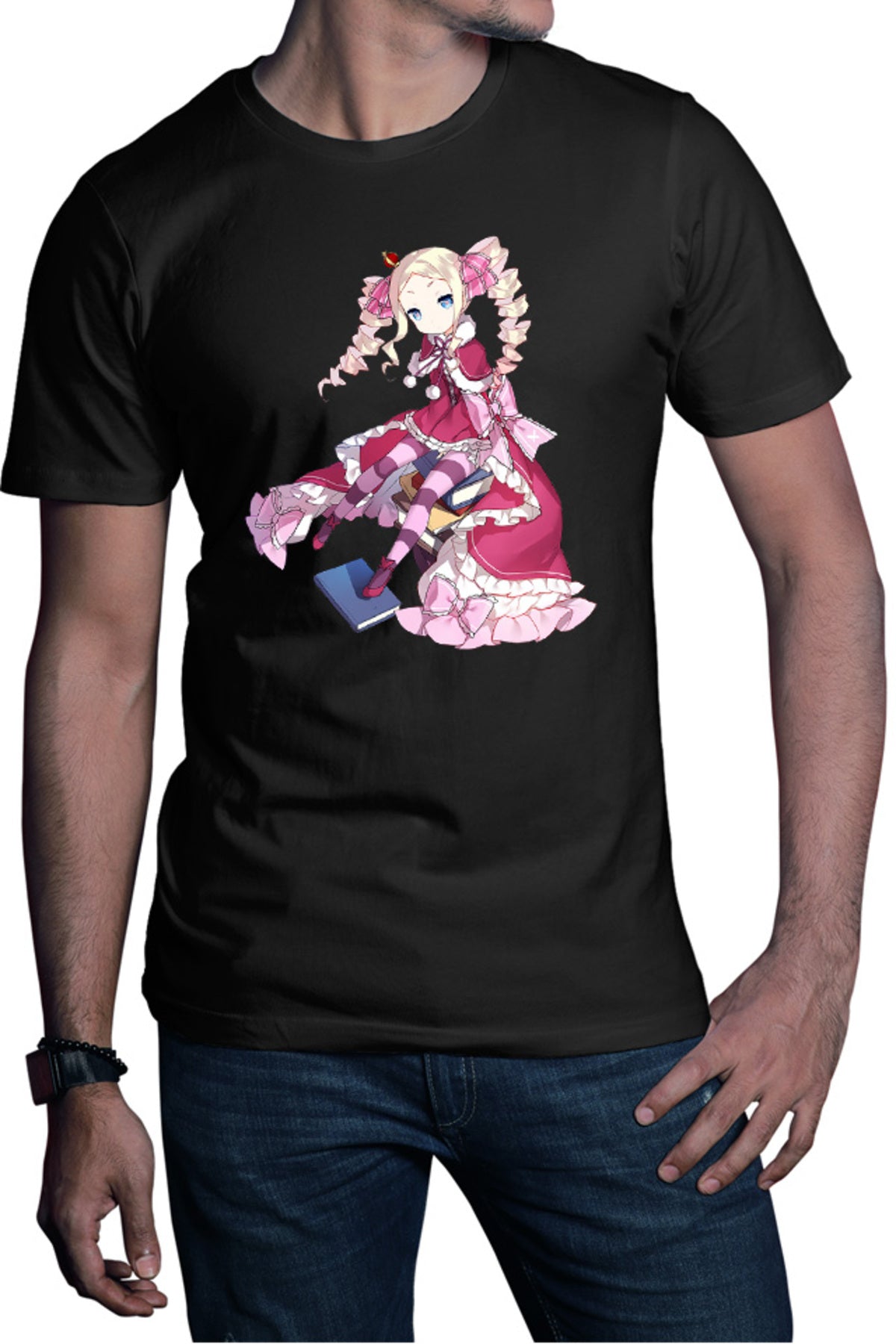 Tricou barbati Re Zero Beatrice Library Book Magic Tsundere Desene