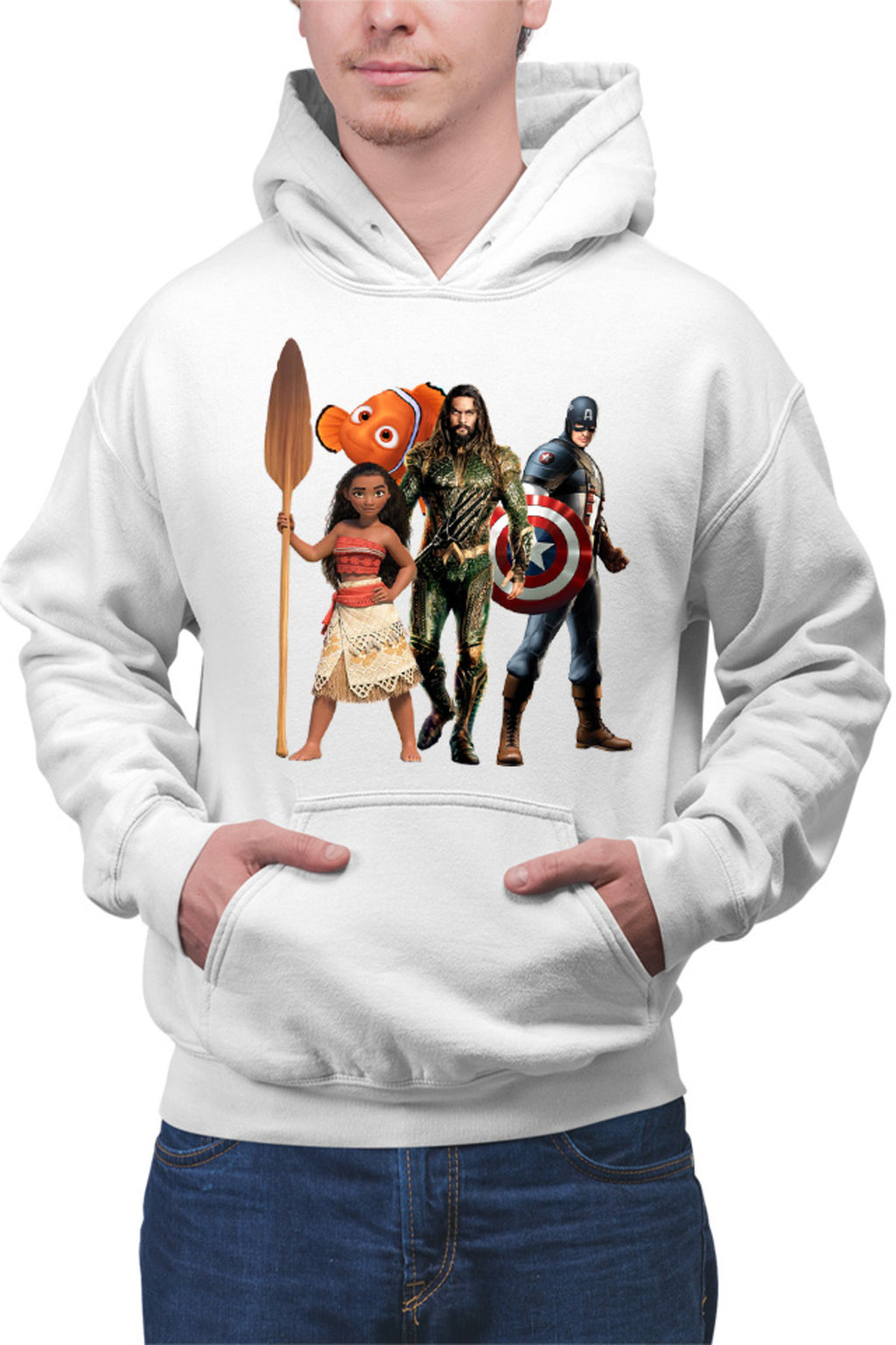 Hanorac barbati Aquaman Moana Destiny Captain America Nemo Fish Cut