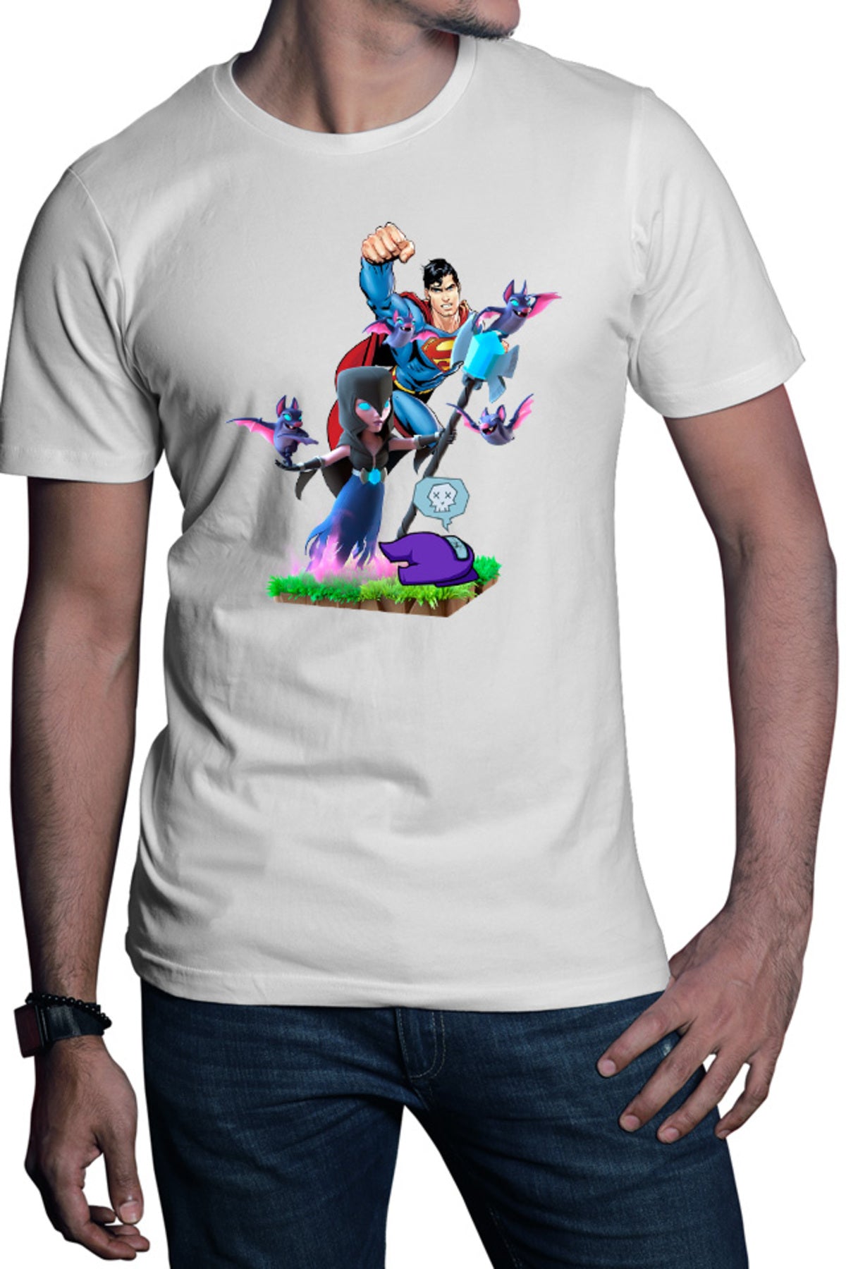 Tricou barbati Clash of Clans Superman Among Us Crash Bats Fly Magic