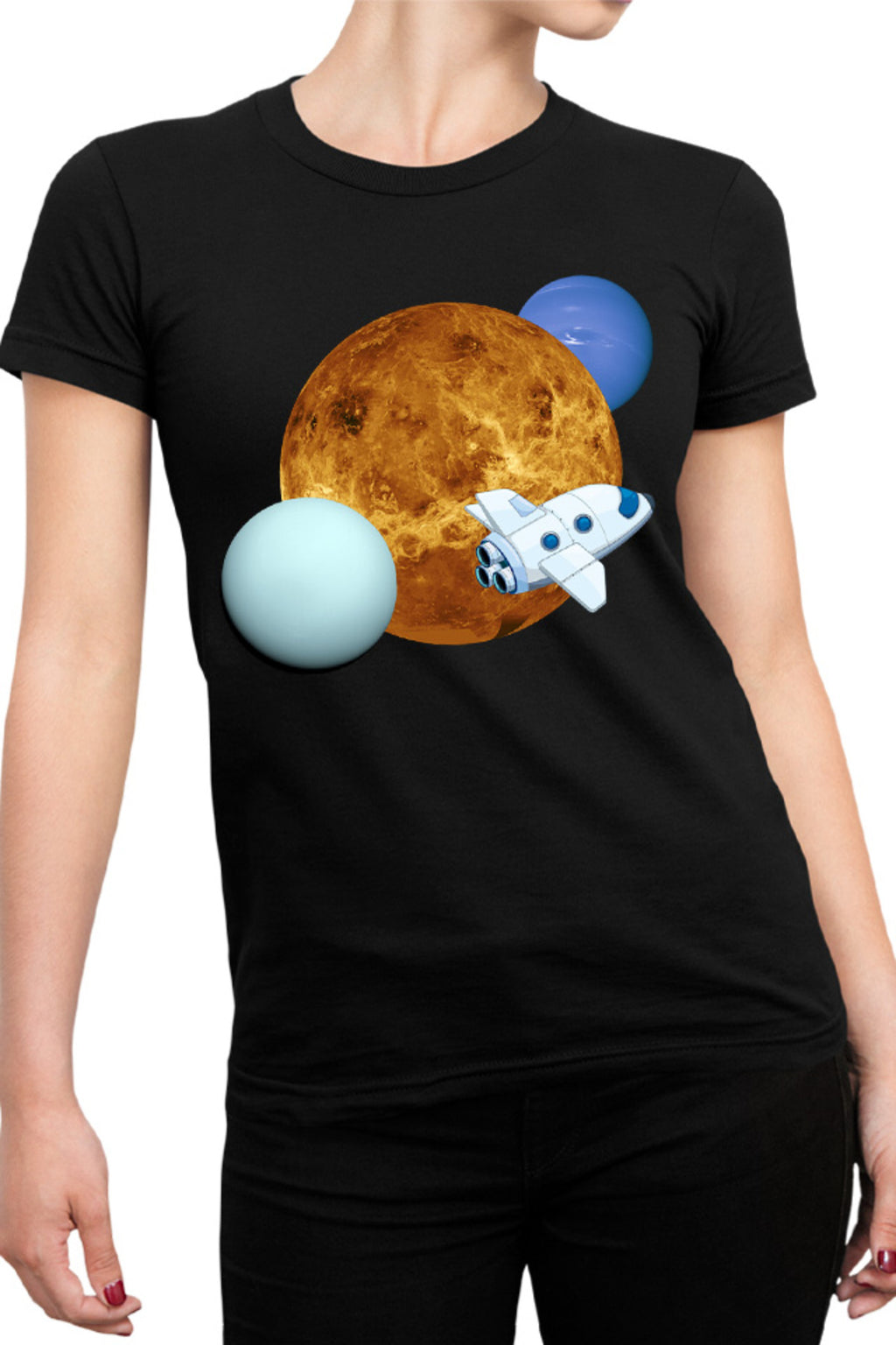 Tricou dama NASA Neptune Sun Space Rocket
