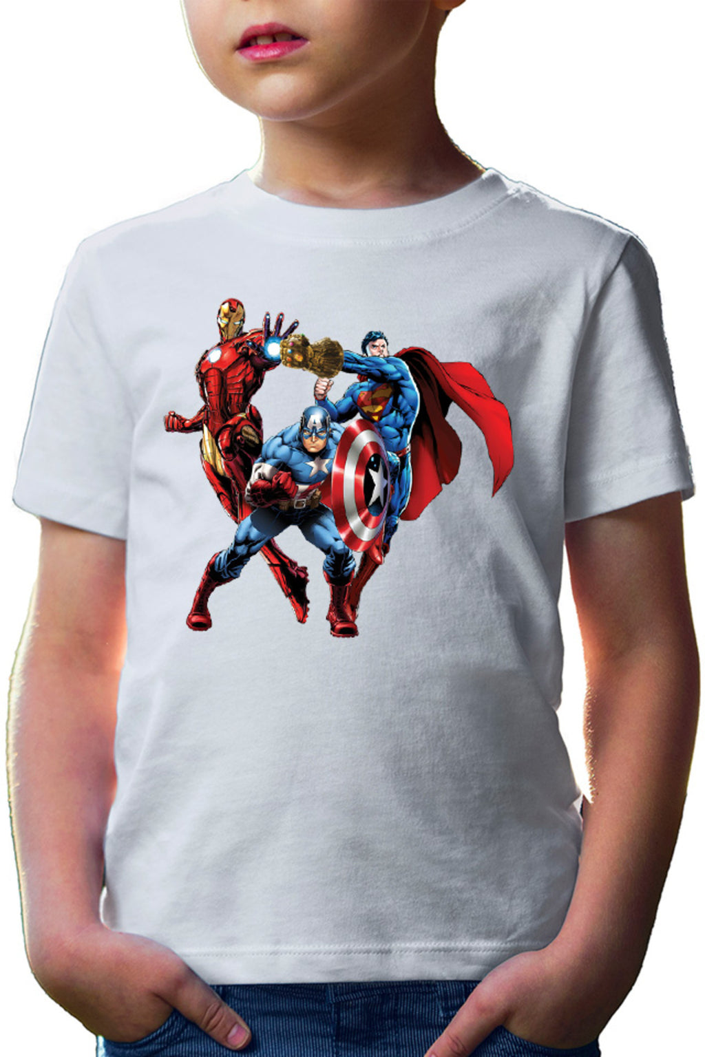 Tricou copii Thanos Gauntlet Mach Marvel Superman Ironman