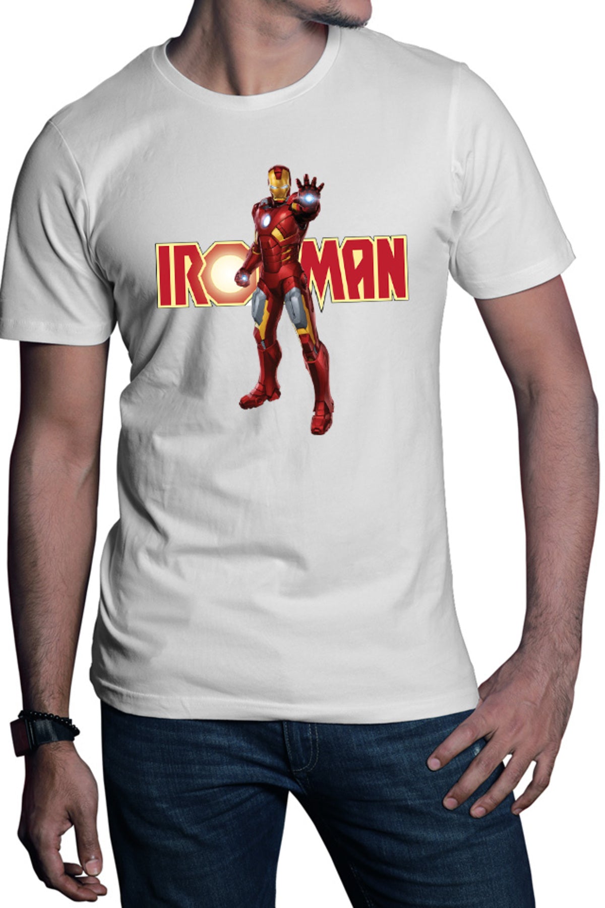 Tricou barbati Ironman Logo Suit Accident American Comic Books
