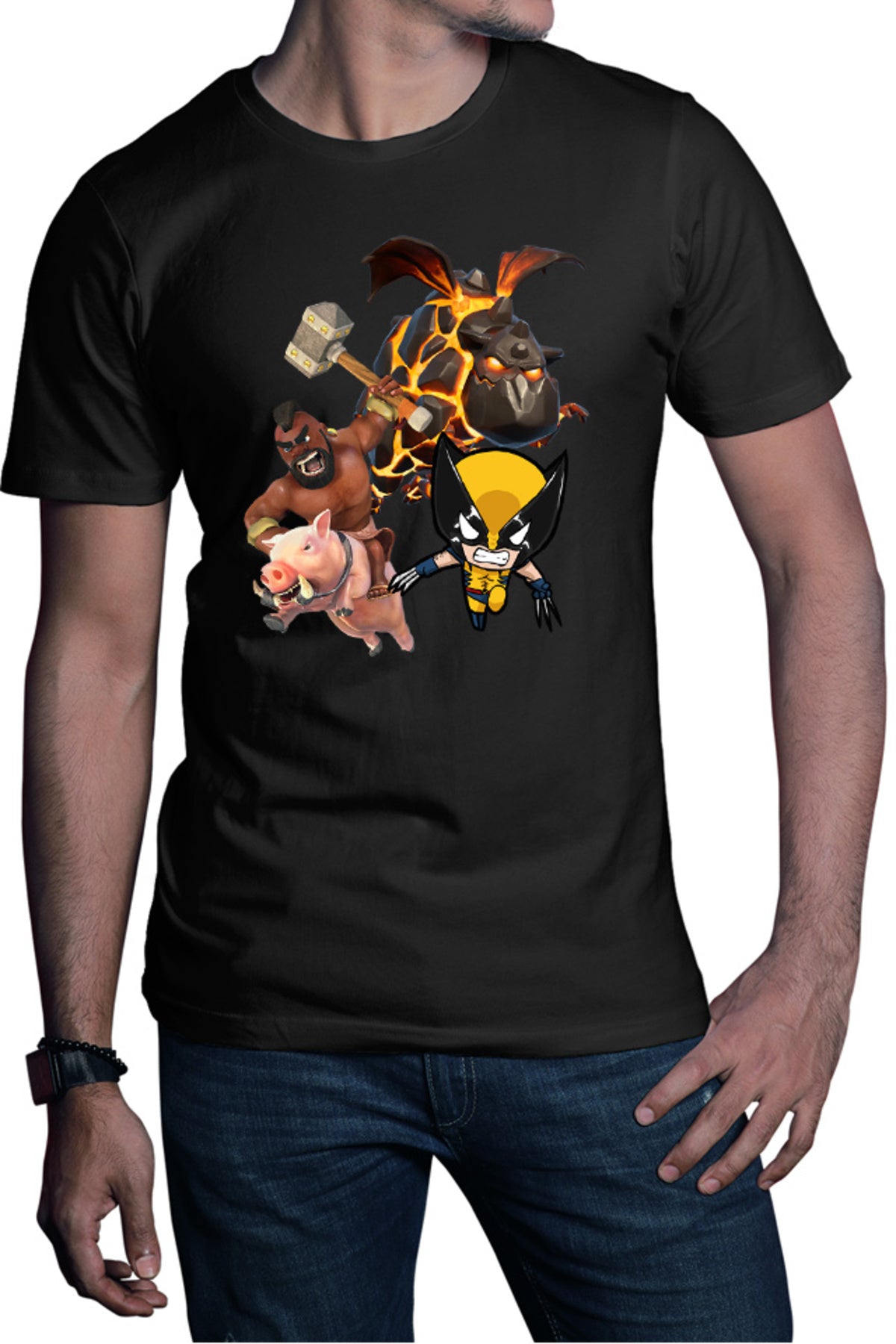 Tricou barbati Clash Royale Clash of Clans Volcano Dragon Rare Pig Fly