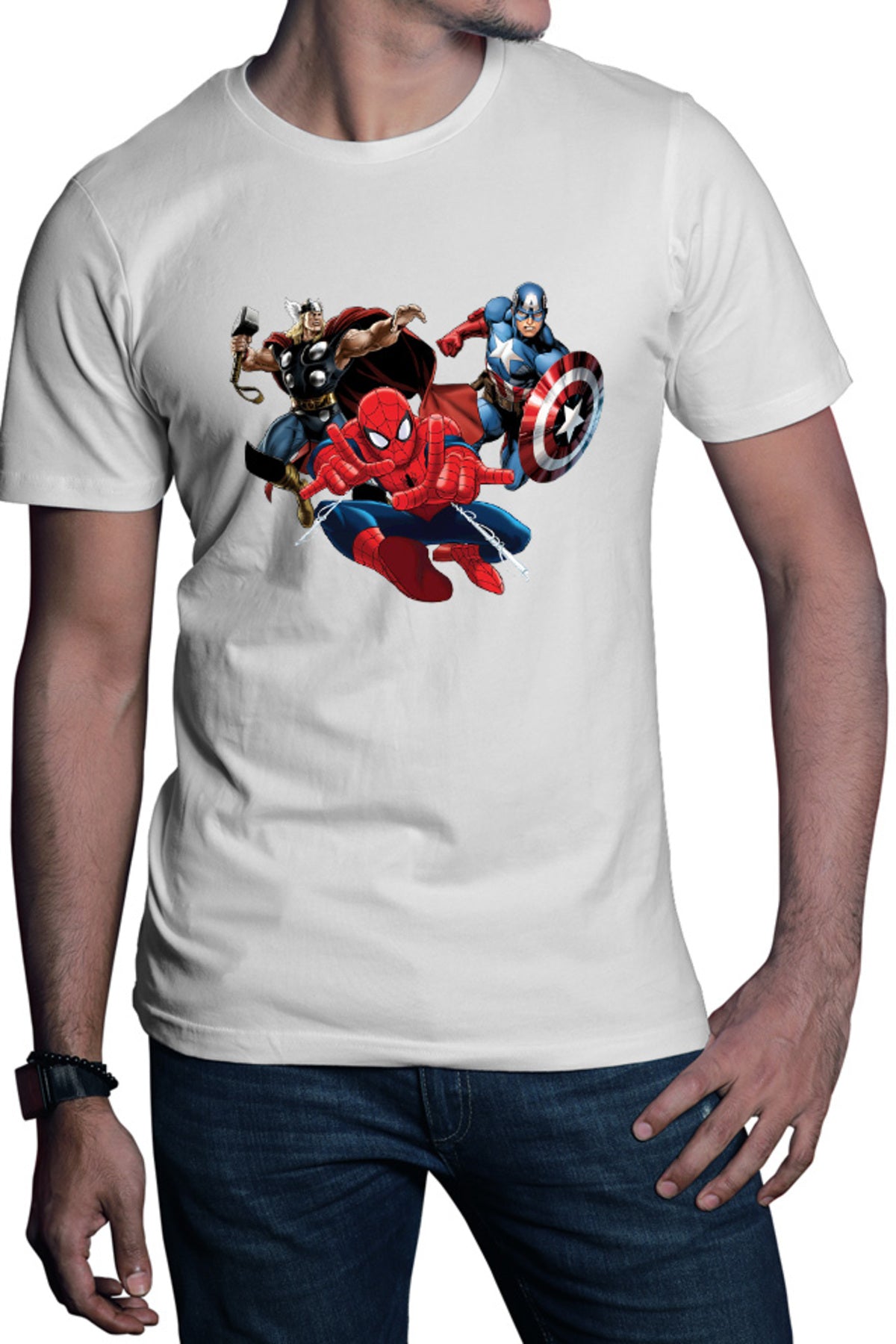 Tricou barbati Spiderman Captain America Thor Fly Hero Cool