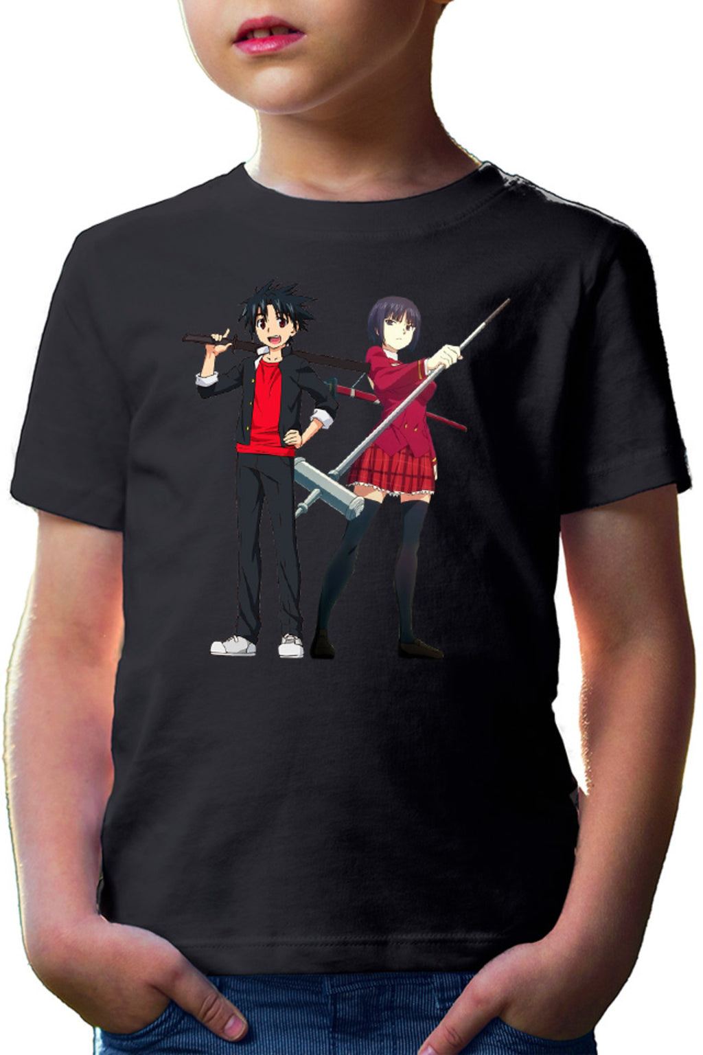 Tricou copii UQ Holder Touta Orte Kataka Fighters School Uniform Slice of Life