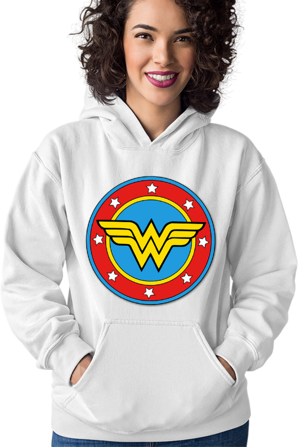 Hanorac dama Wonder Woman Logo Symbol Stars Flag Round Marvel DC
