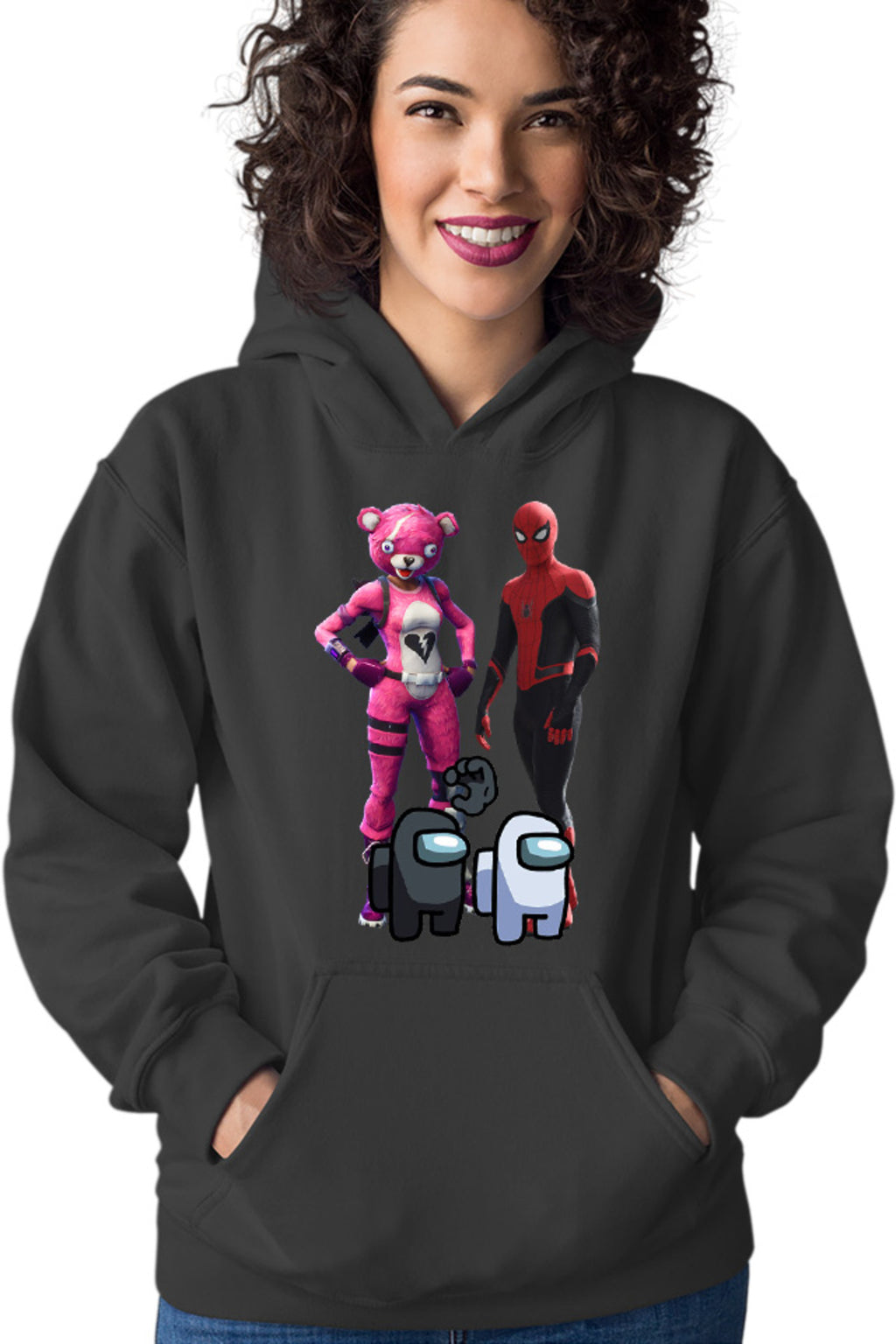 Hanorac dama Fortnite Pink Rabbit Skin Easter Event Spiderman Cool