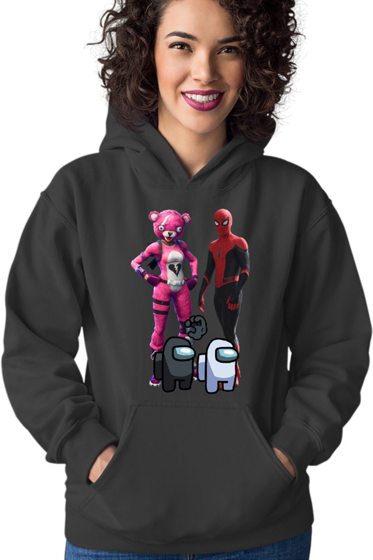 Hanorac dama Fortnite Pink Rabbit Skin Easter Event Spiderman Cool
