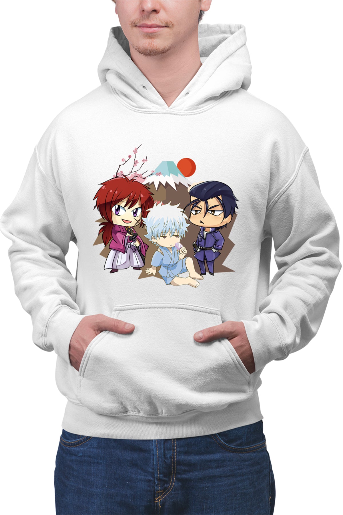 Hanorac barbati Rurouni Kenshin Chibi Trio Kenshin Gintoki Hajime