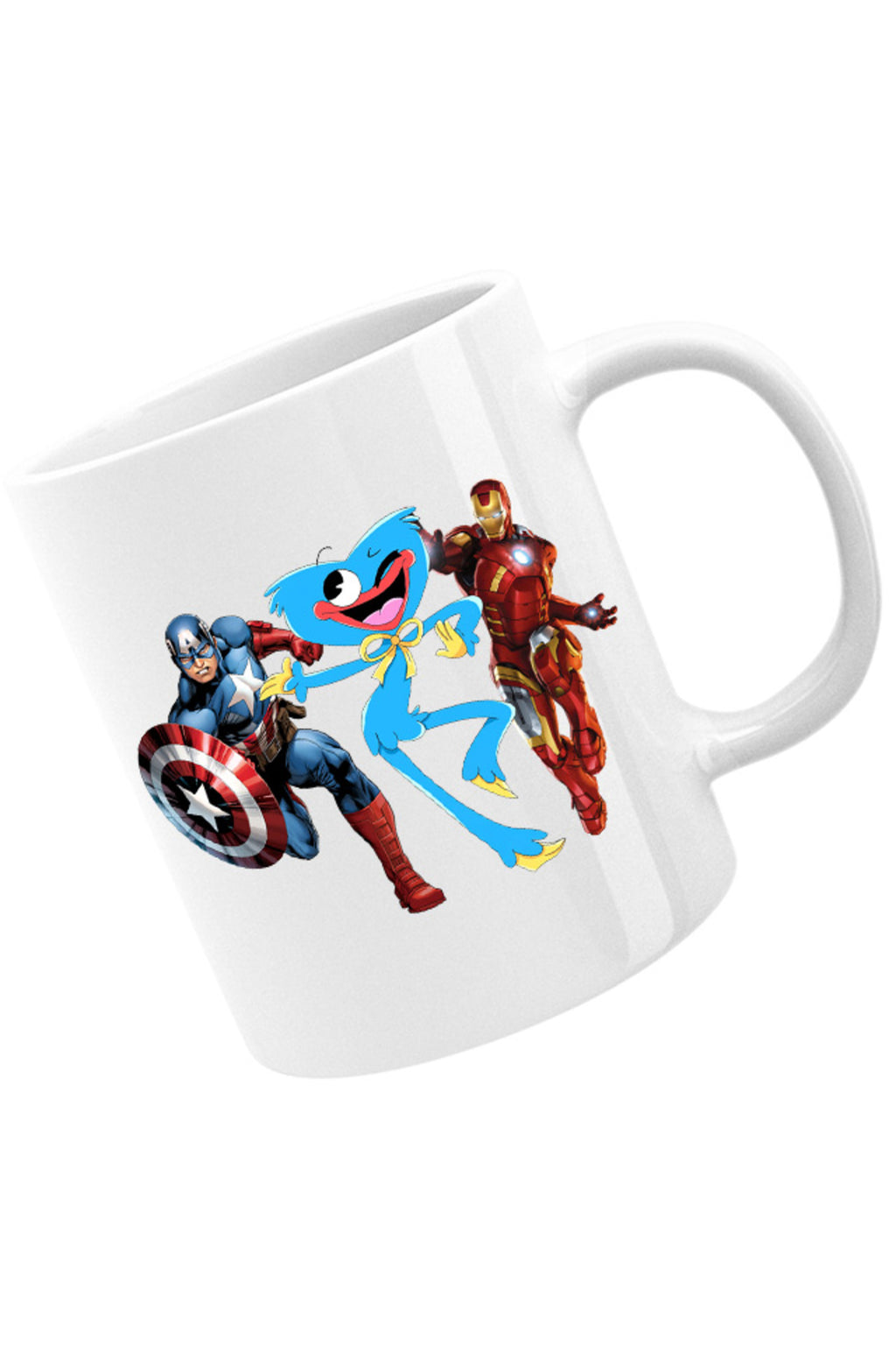 Cana Huggy Wuggy Captain America Ironman Funny Team Scary, alba, 330 ml