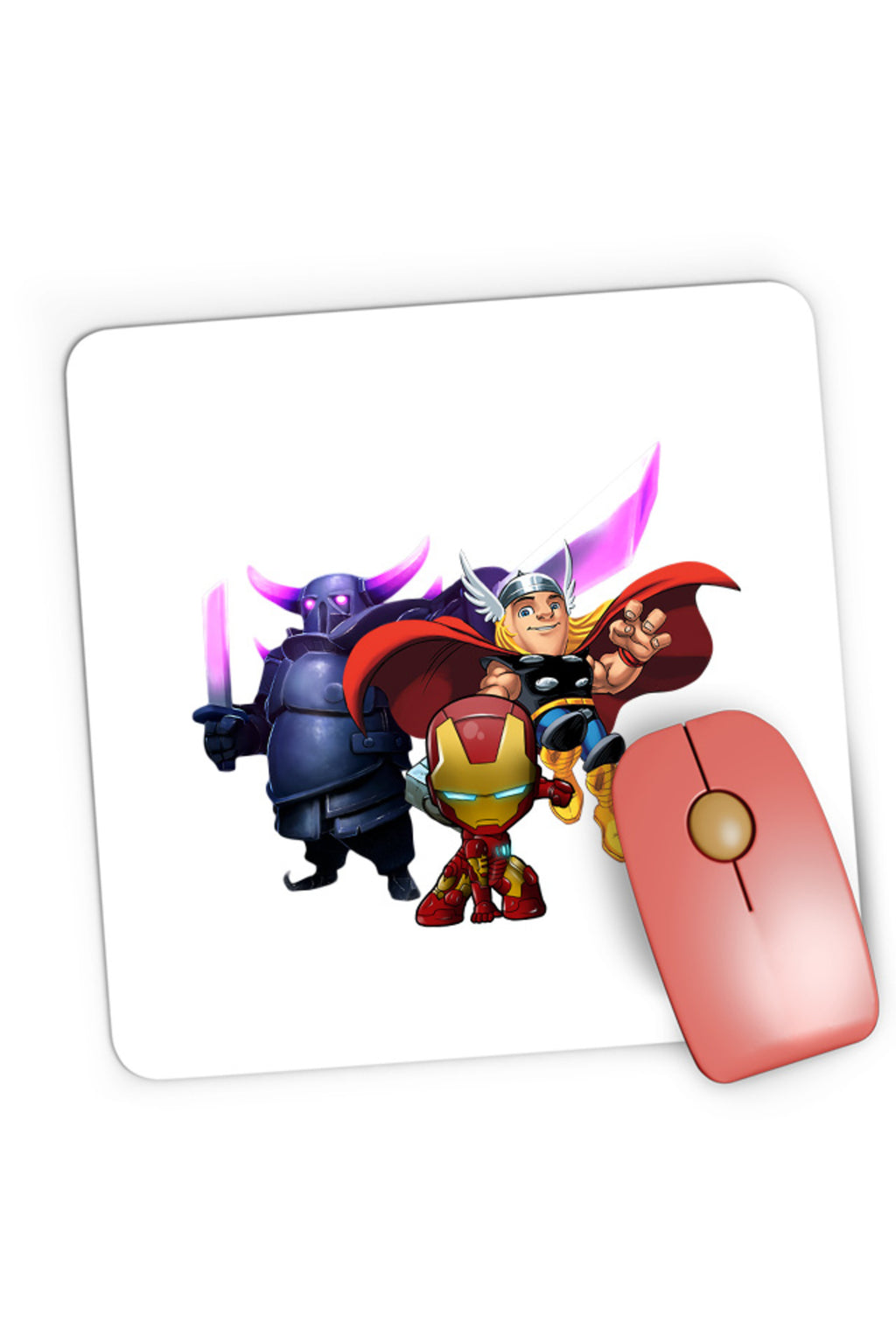Mousepad Gaming Clash of Clans Massive Tank HP Thor Iron Man Super Power, 21x19 cm