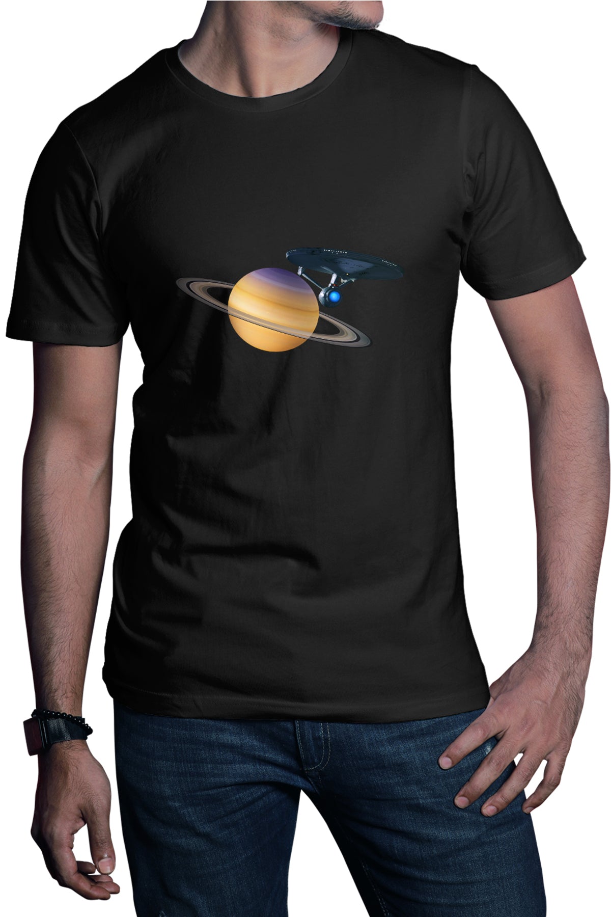 Tricou barbati Star Trek Enterprise Saturn Solar System Voyager