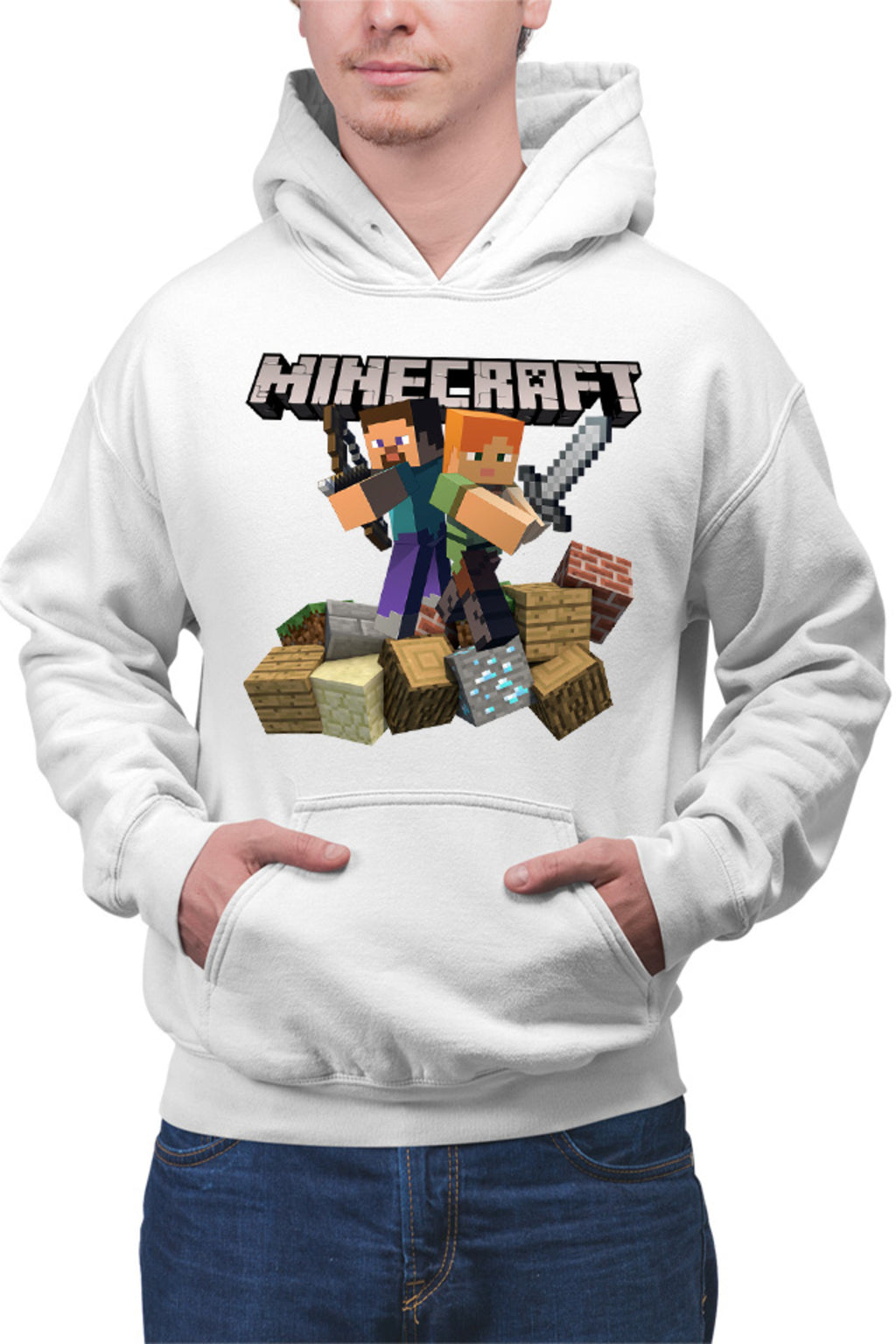 Hanorac barbati Minecraft Fight Loot Bow Sword Beginner Material