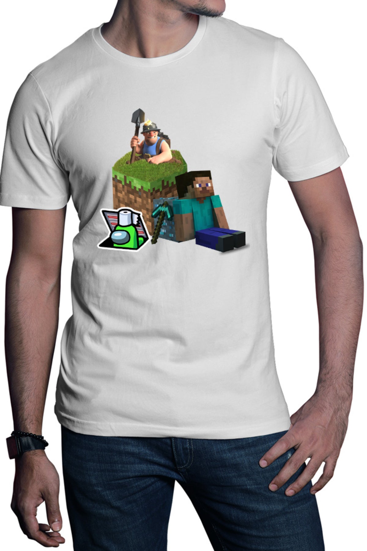Tricou barbati Clash of Clans RNG Minecraft Open World Among Us