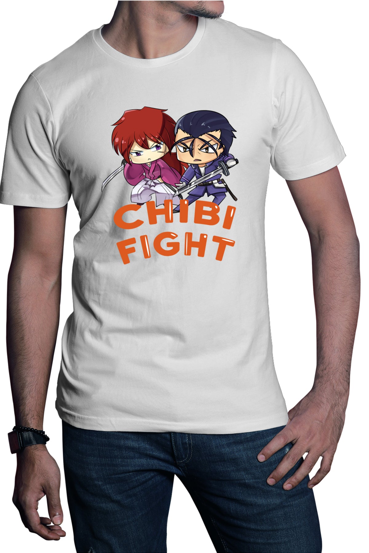Tricou barbati Rurouni Kenshin Chibi Fight Kenshin Hajime