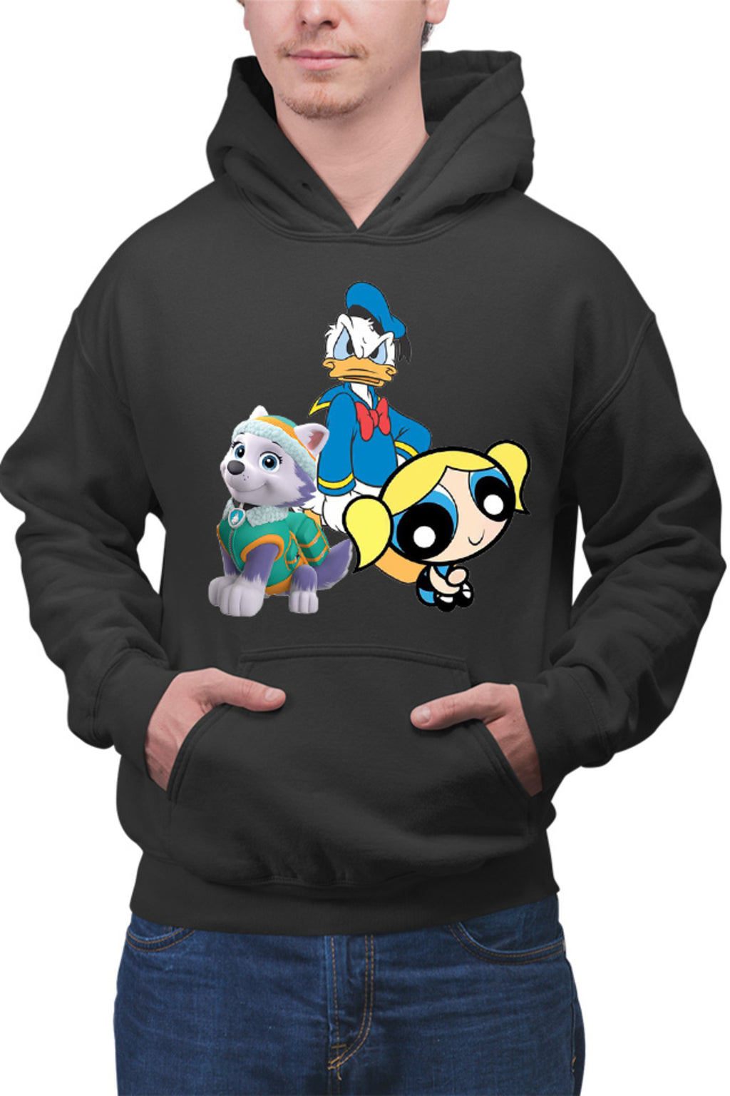 Hanorac barbati Donald Duck Powerpuff Girls Bubble Paw Power Husky Dog