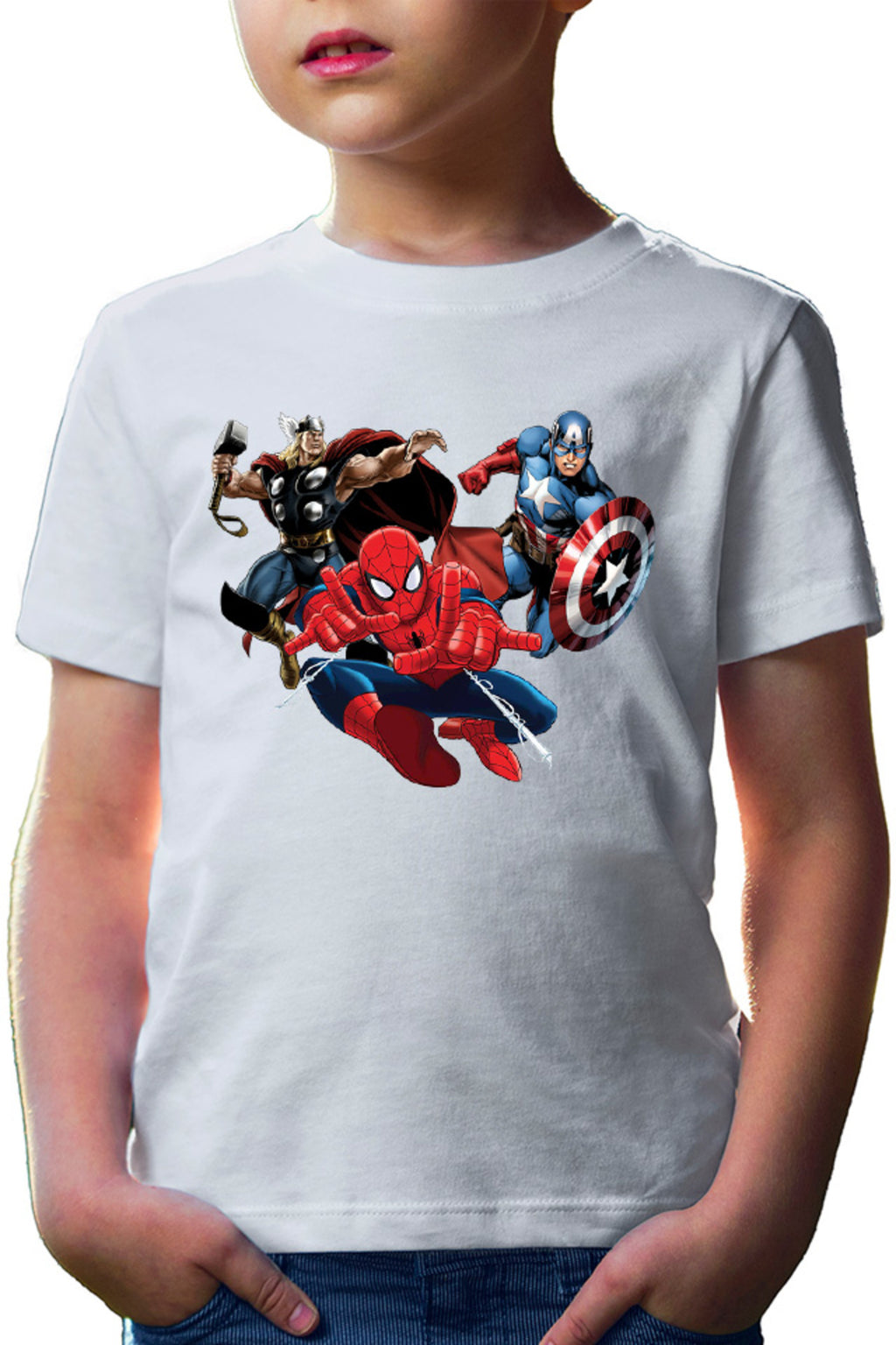 Tricou copii Spiderman Captain America Thor Fly Hero Cool