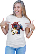 Tricou dama Captain America Spiderman Minecraft Super Hero Save
